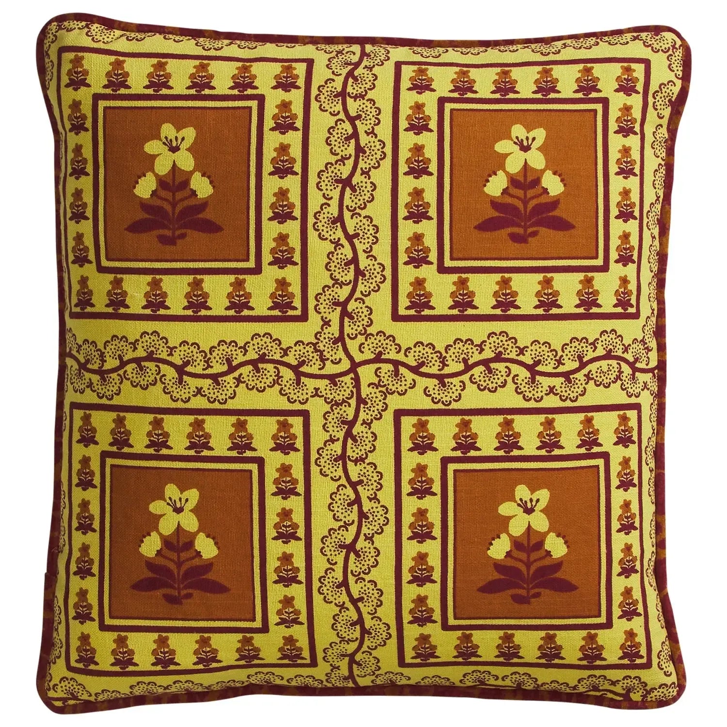 Claire Reversible Cushion - Mustard-Soft Furnishings-Sage & Clare-The Bay Room