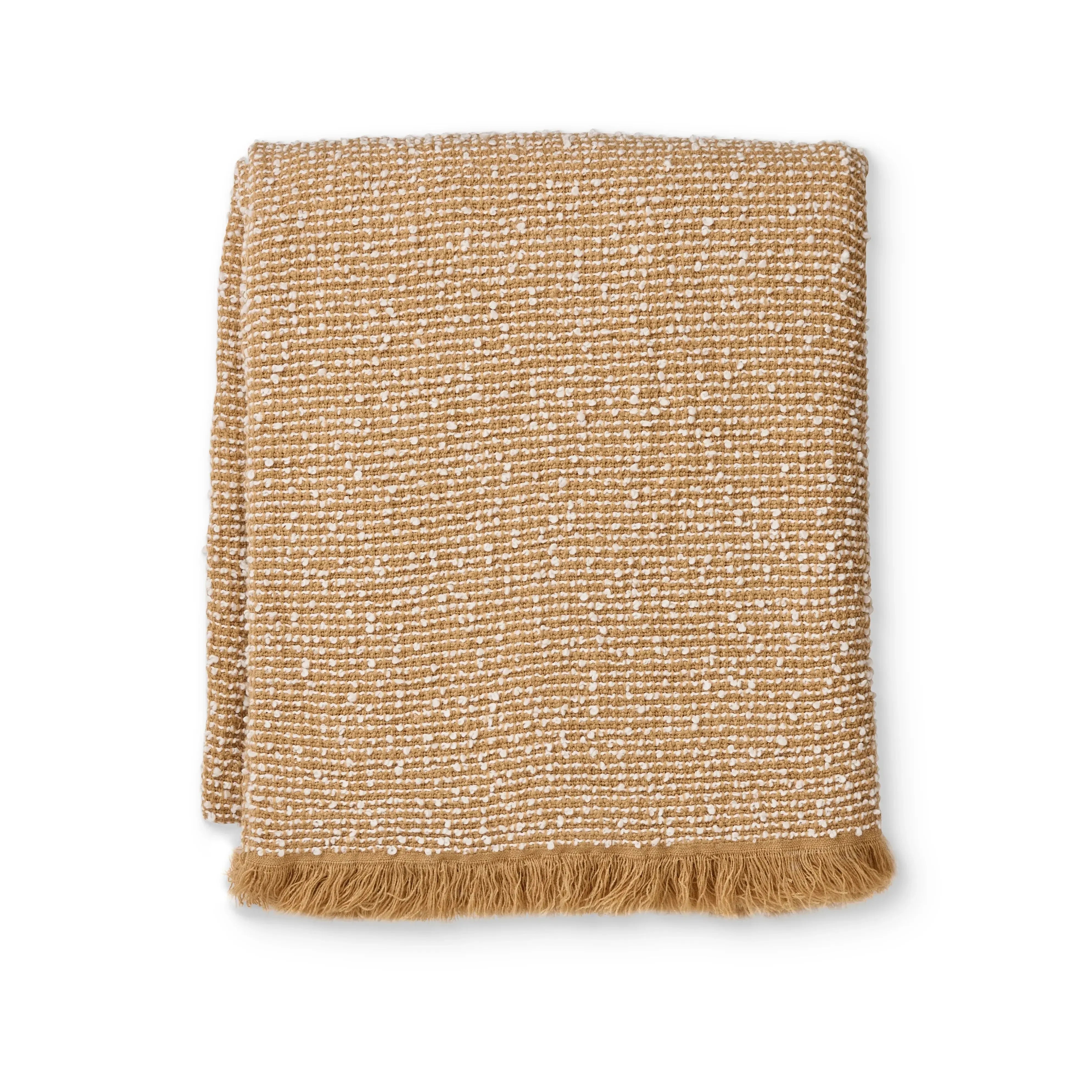 Clara Camel/Cream Throw 160x200cm-Soft Furnishings-Madras Link-The Bay Room