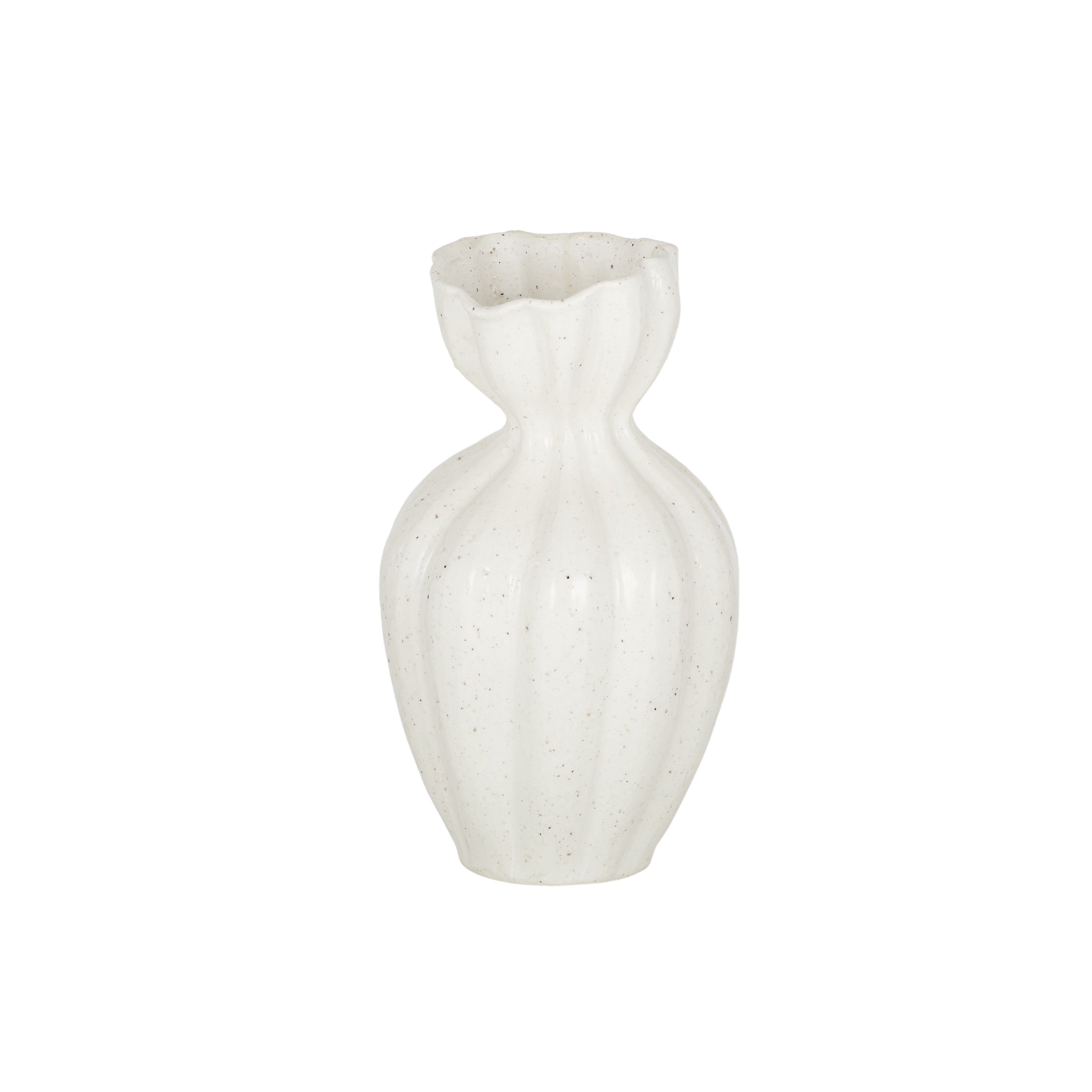 Clara Ceramic Vase 17x17x29.5cm Ivory-Pots, Planters & Vases-Coast To Coast Home-The Bay Room