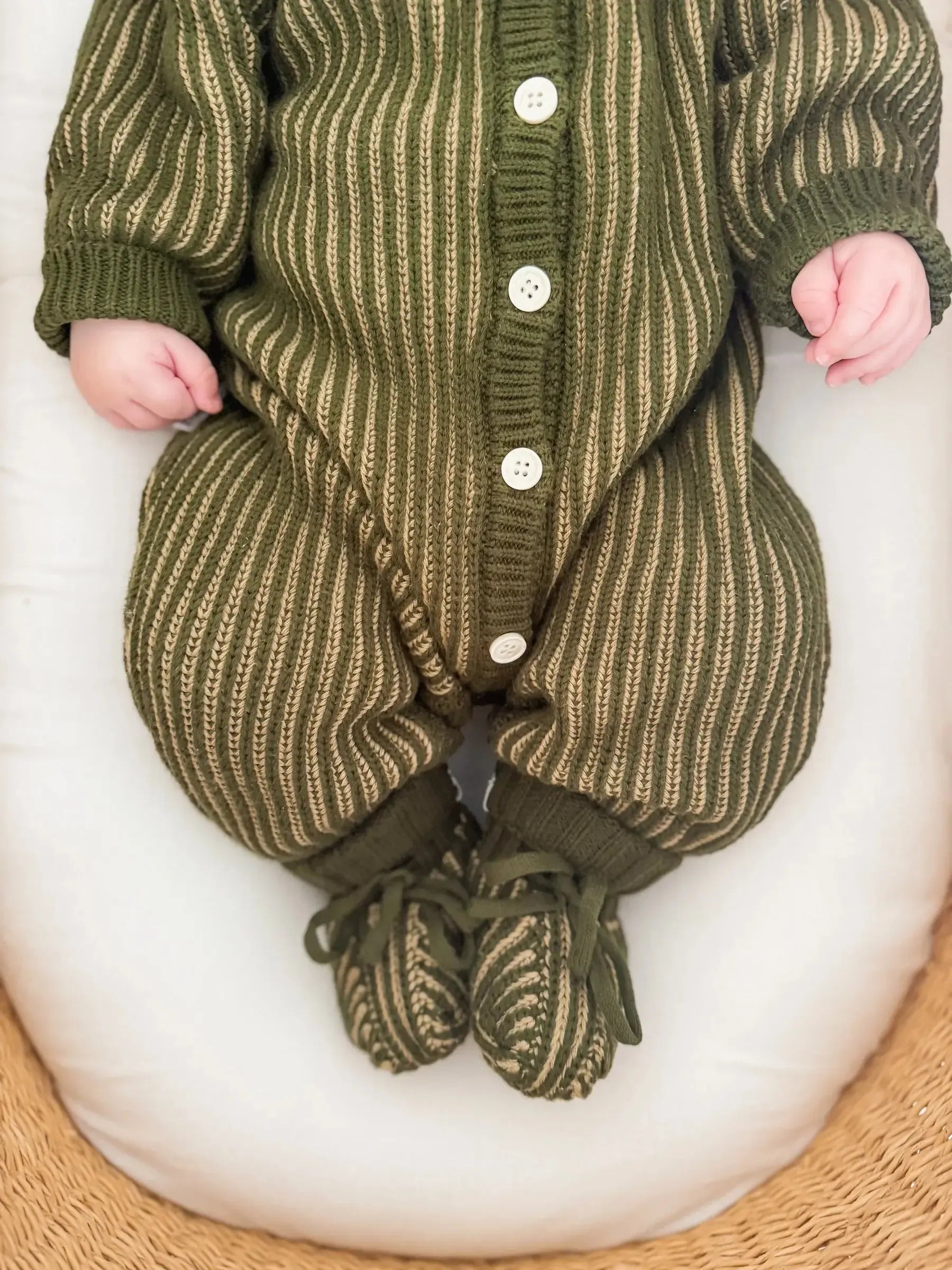 Classic Knit Romper - Pesto-Clothing & Accessories-Ziggy Lou-The Bay Room