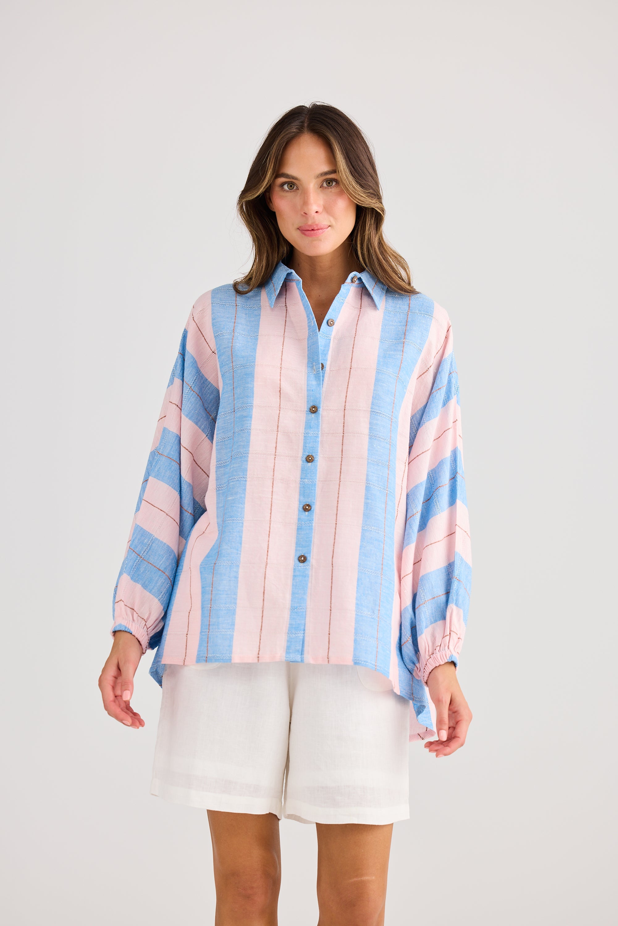 Cliffside Shirt - Blue Multi Stripe-Holiday-The Bay Room