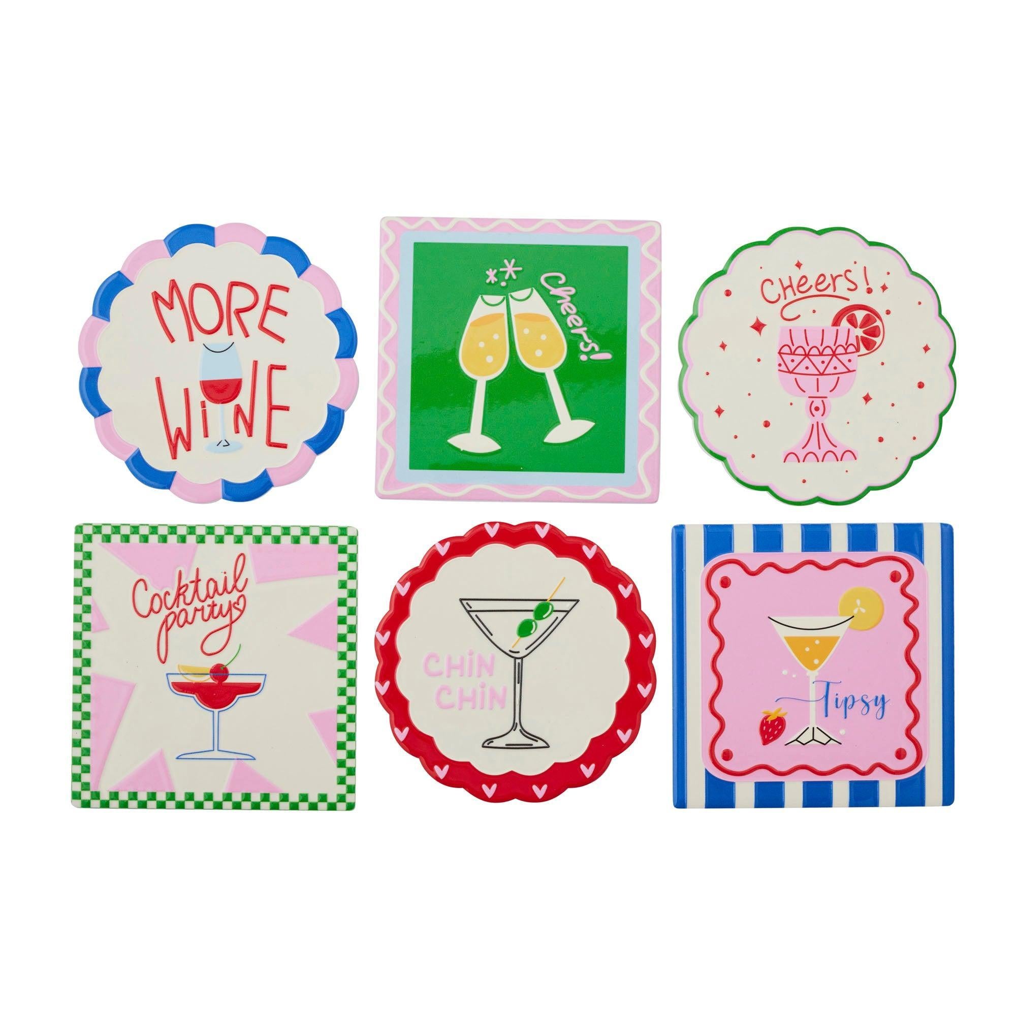 Cocktail Ceramic Coaster 10cm-Dining & Entertaining-Coast To Coast Home-The Bay Room