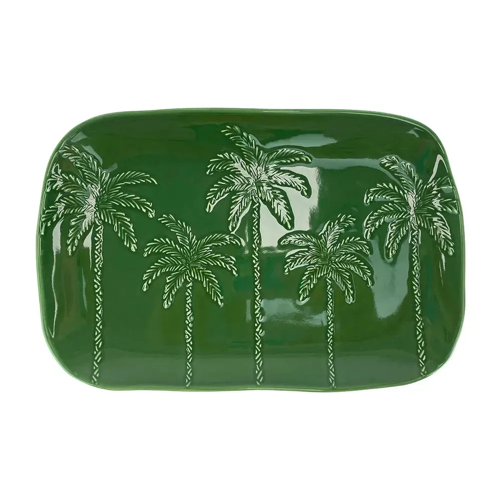 Coconut Bay - Rectangle Plate Green Palm-Dining & Entertaining-Annabel Trends-The Bay Room