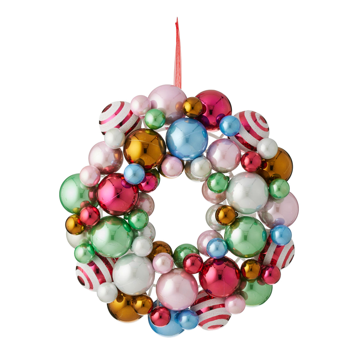 Colour Pop Bauble Wreath PE 32cm Multi-Christmas-Coast To Coast Home-The Bay Room
