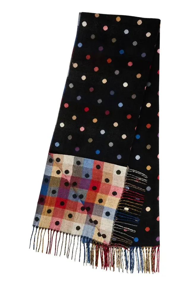 Columbus Spot Scarf - Black-Scarves, Belts & Gloves-Haven-The Bay Room