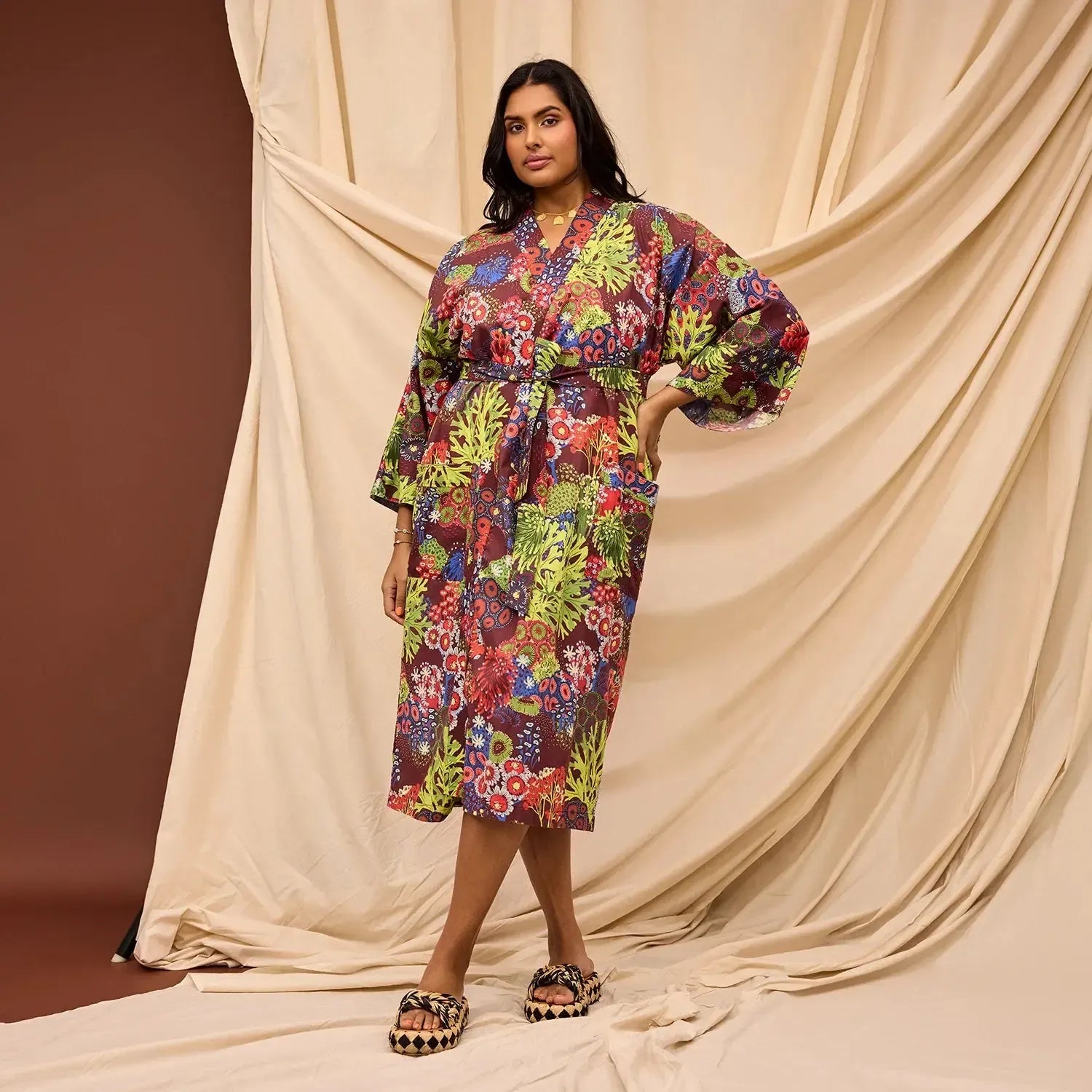 Cora Cotton Robe - Garnet-Soft Furnishings-Sage & Clare-The Bay Room