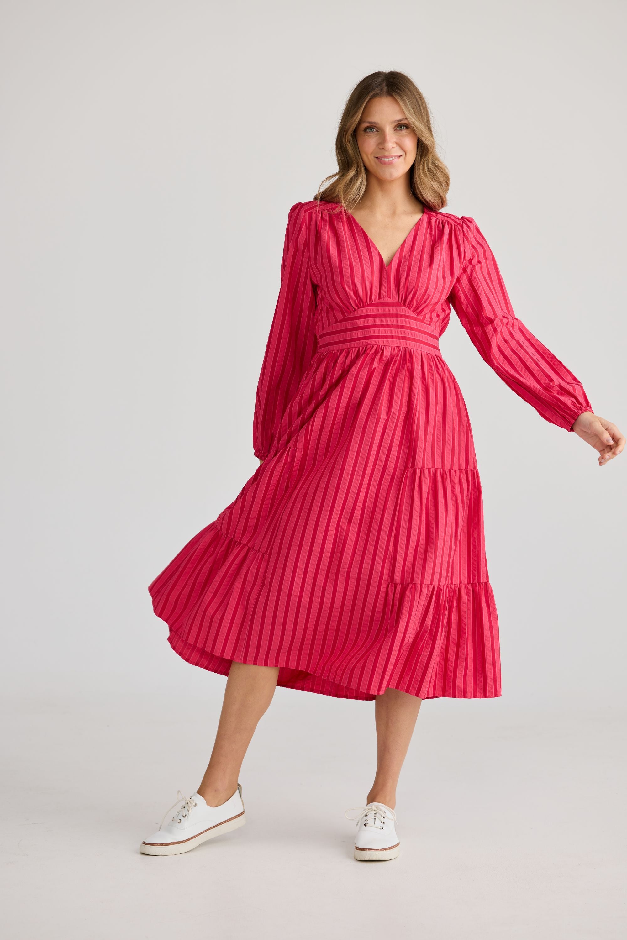 Cove Dress - Hibiscus Stripe-Dresses-Holiday-The Bay Room