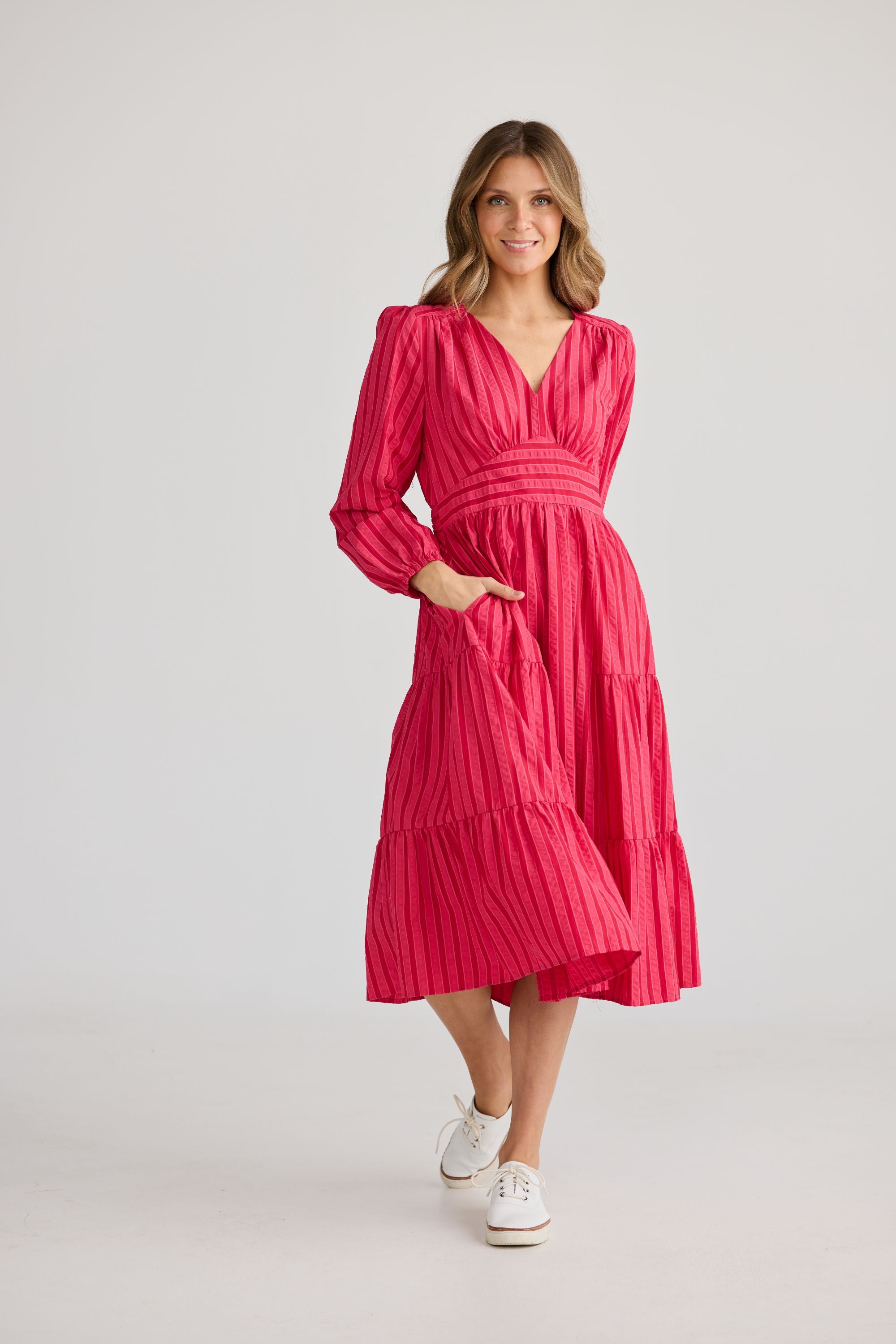 Cove Dress - Hibiscus Stripe-Dresses-Holiday-The Bay Room