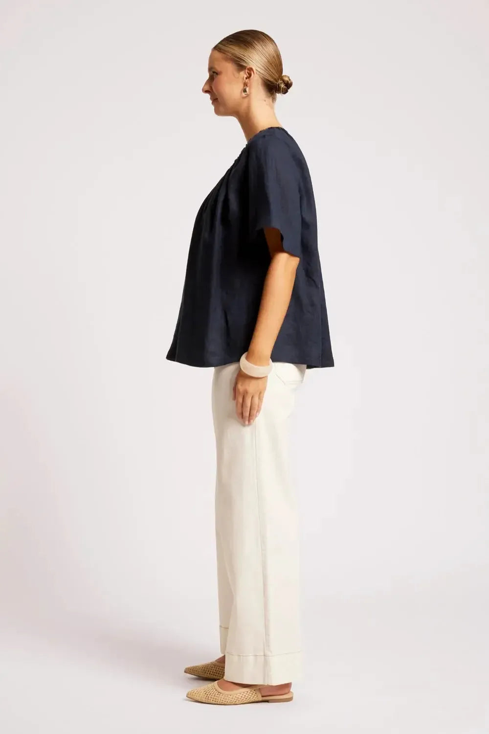 Cove Relaxed Top - Indigo-Tops-Eb & Ive-The Bay Room