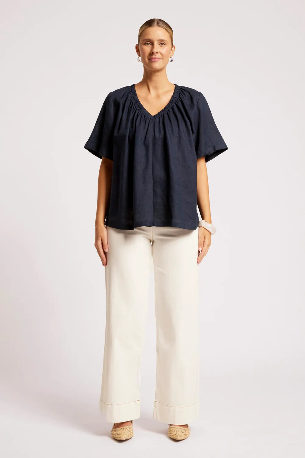 Cove Relaxed Top - Indigo-Tops-Eb & Ive-The Bay Room