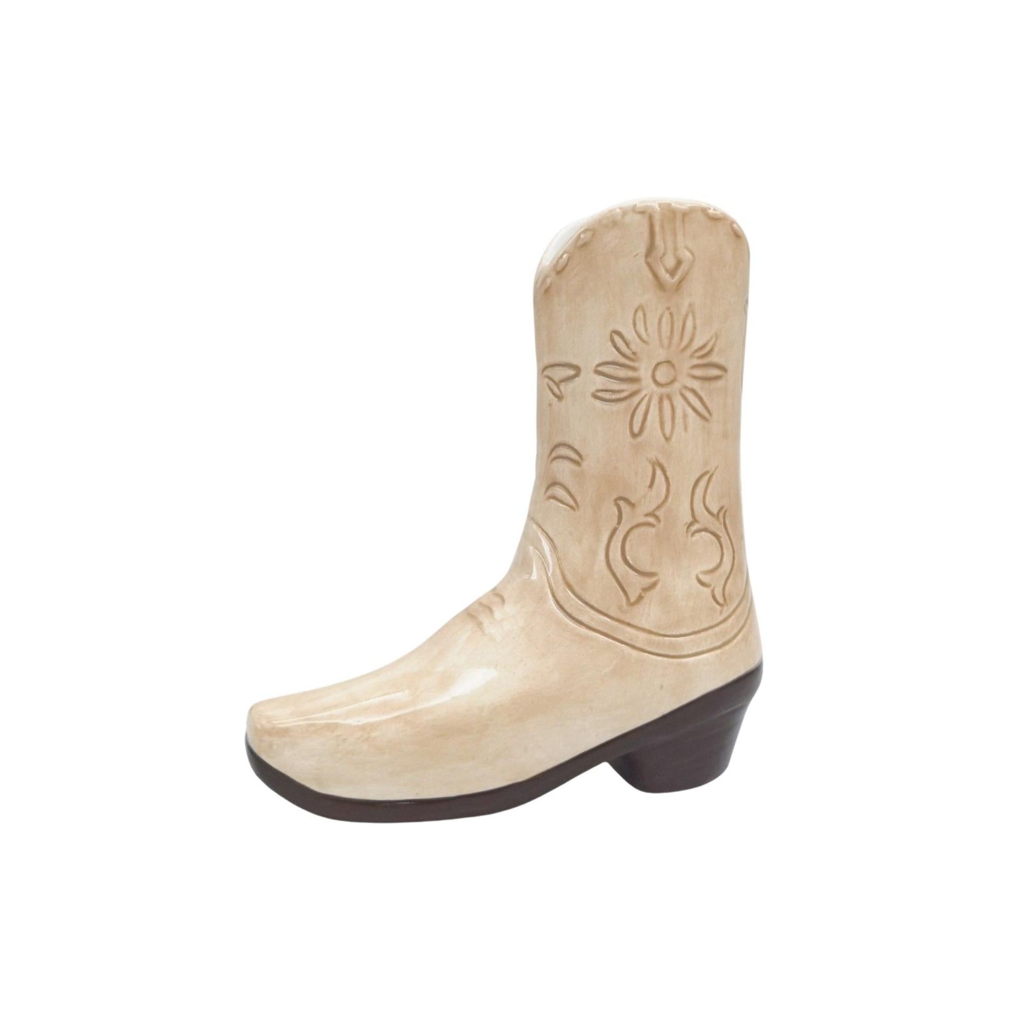 Cowboy Boots Vase Tan 19cm-Pots, Planters & Vases-Urban Products-The Bay Room