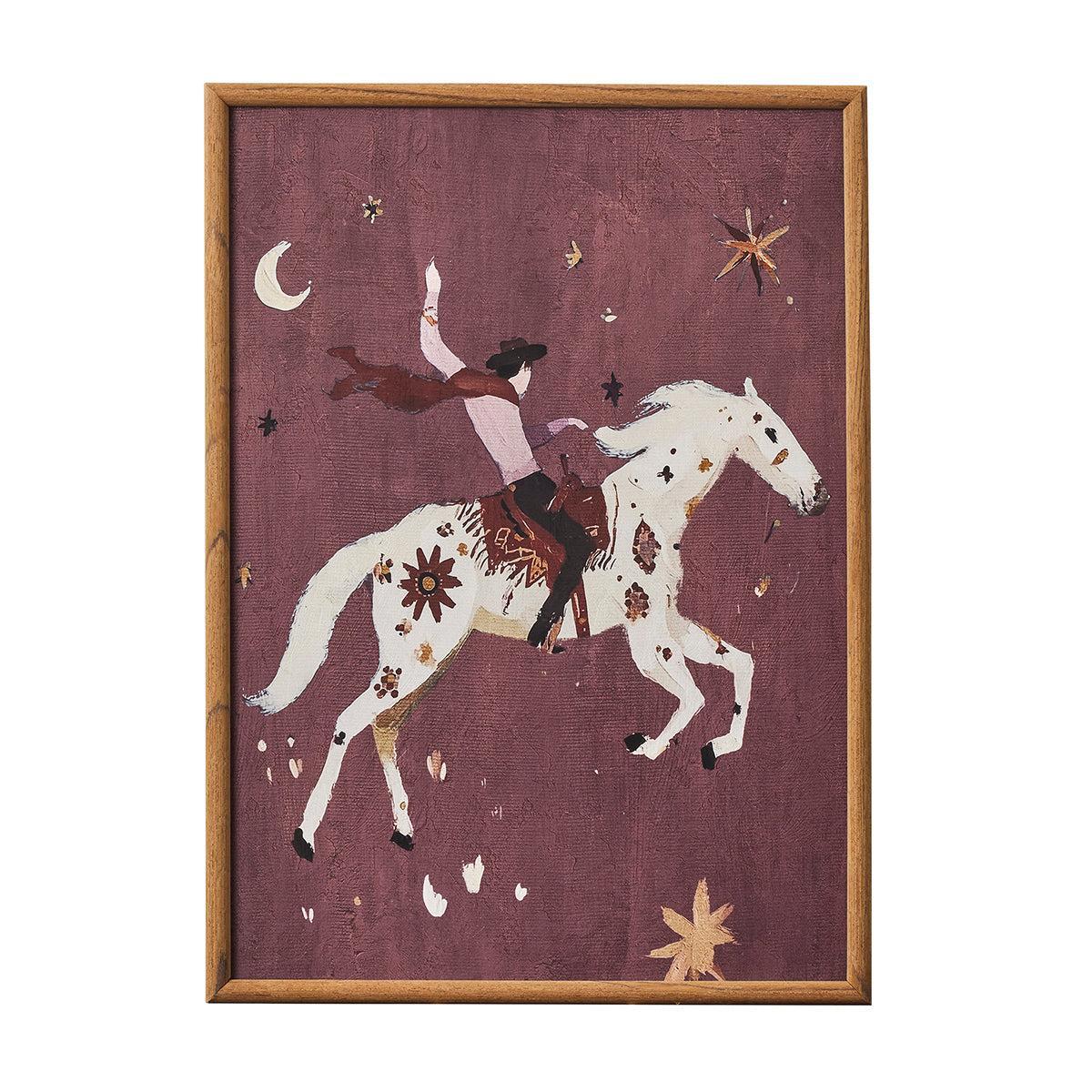 Cowboy Frame Glass Print 40x55cm-Wall Decor-Coast To Coast Home-The Bay Room