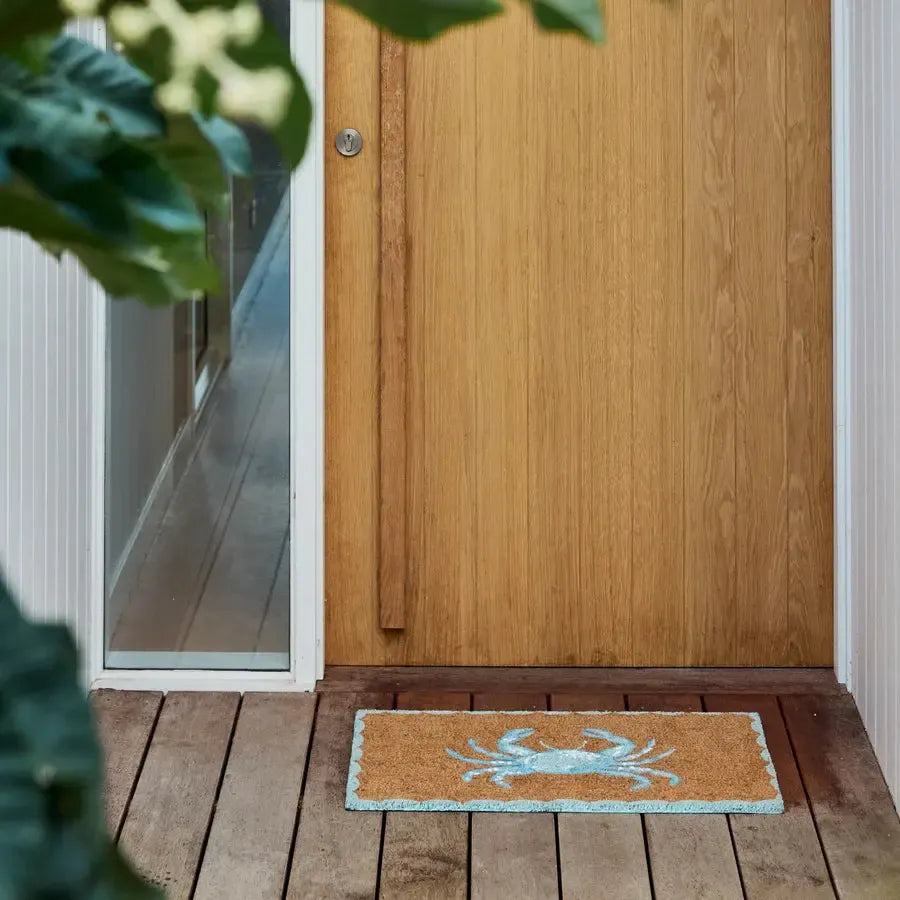 Crab Blue Doormat 45x75cm-Floor Rugs & Doormats-Madras Link-The Bay Room