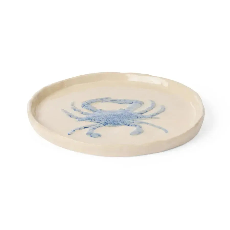 Crab Blue Glazed Plate 18cm-Dining & Entertaining-Madras Link-The Bay Room