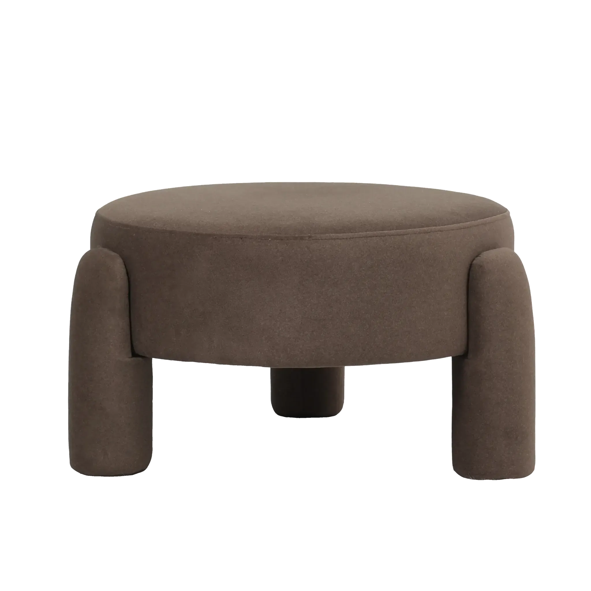 Cresent Velvet Stool 65x65x35cm Rich Cocoa-Furniture-J.elliot-The Bay Room