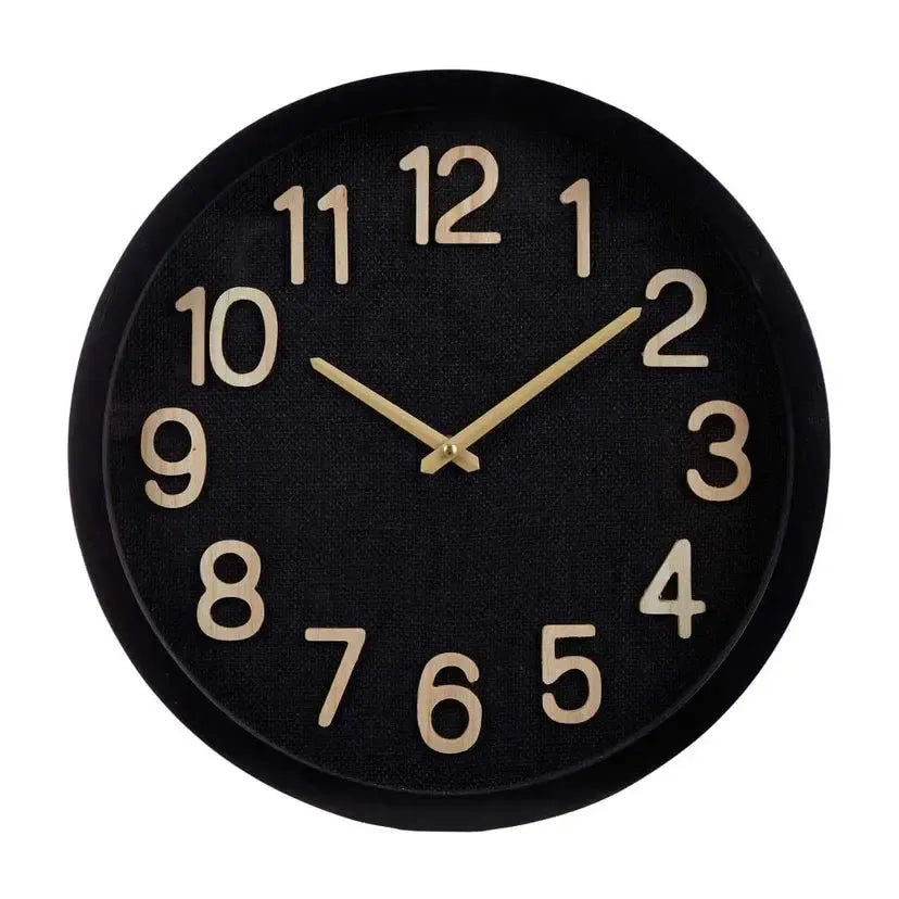 Cunene Weave Wall Clock Black 40cm-Wall Decor-Amalfi-The Bay Room