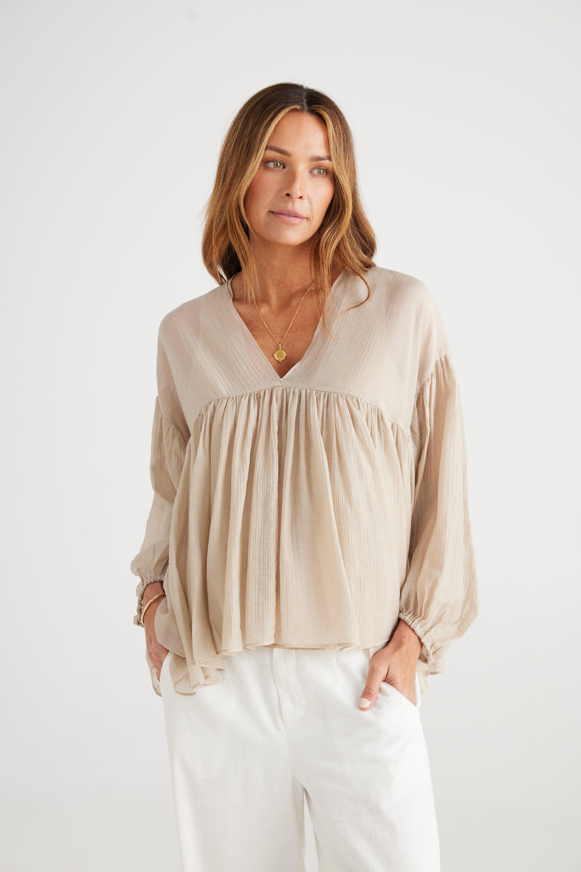 Dahla Top - Oyster-Tops-Brave & True-The Bay Room