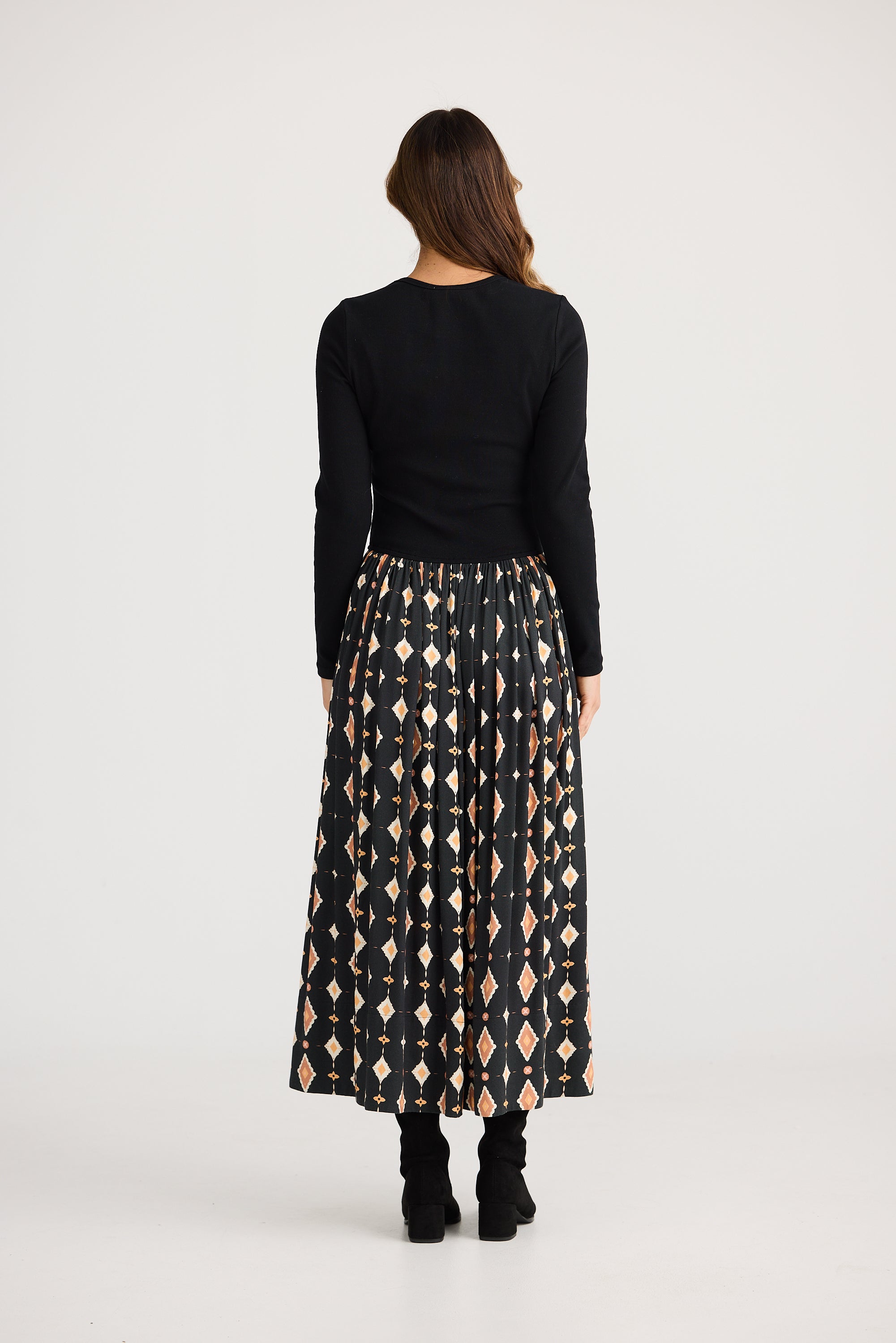 Daphne Long Sleeve Dress - Casablanca Tile-Dresses-Brave & True-The Bay Room