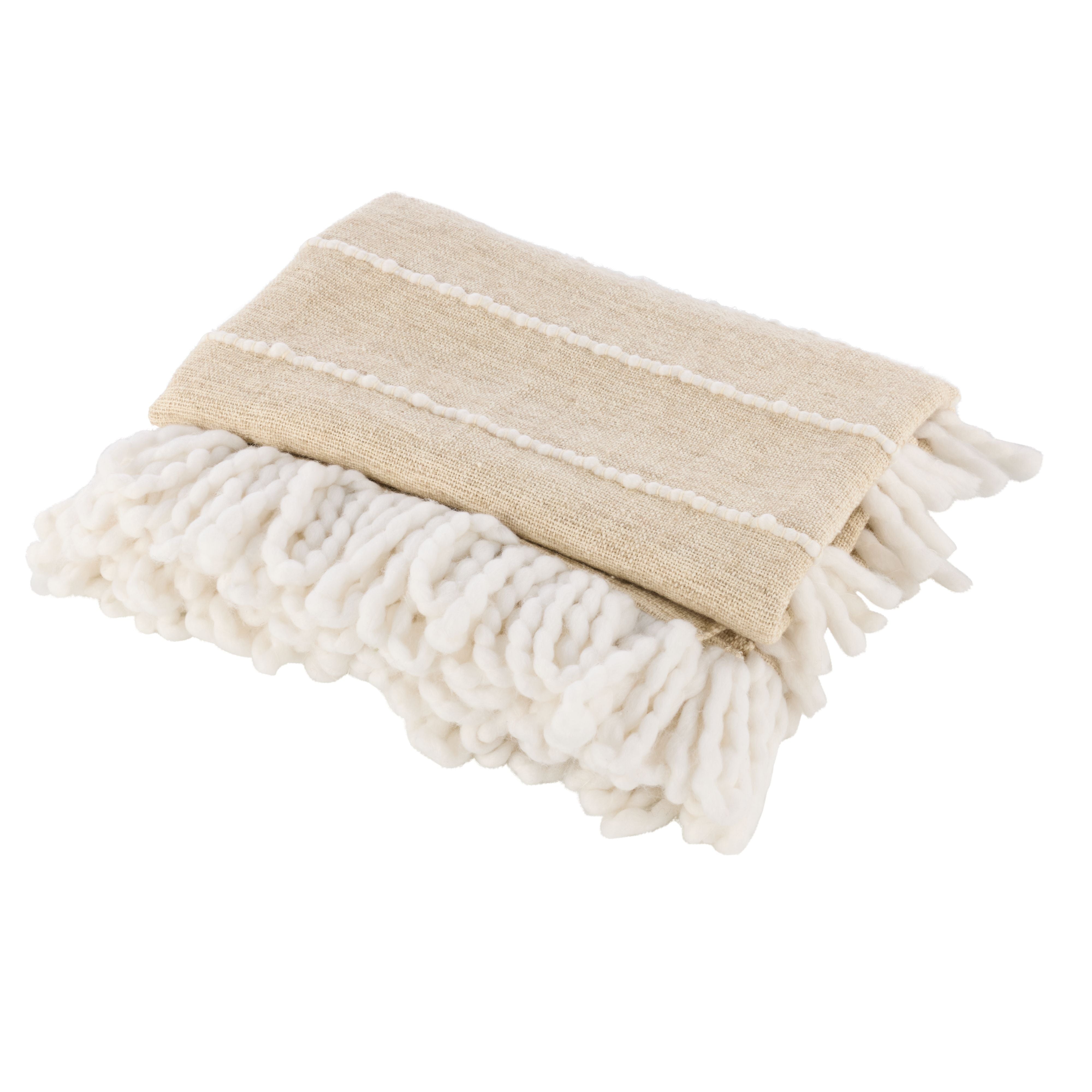Darby Woven Textured Throw 130x180cm Natural/White-Soft Furnishings-Amalfi-The Bay Room