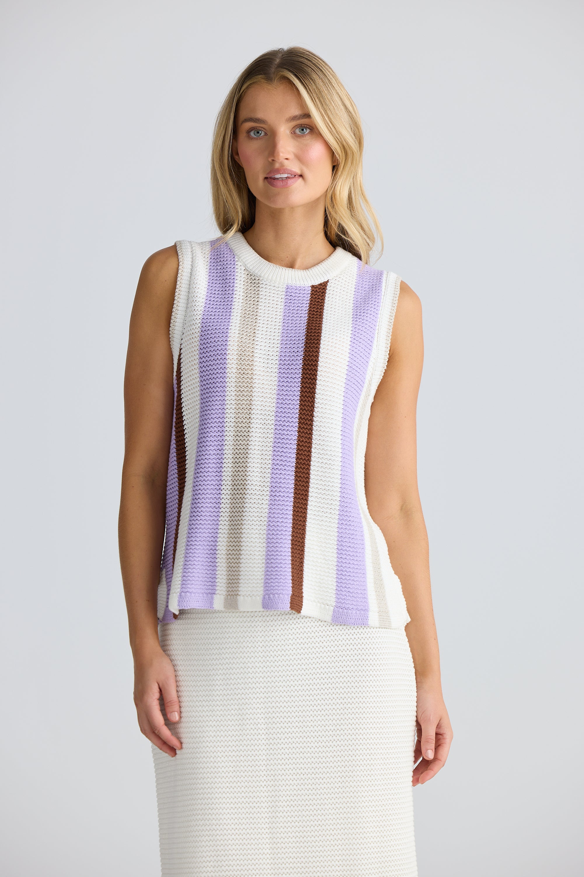Darcia Knit Top - Lilac Stripe-Tops-Home Love-The Bay Room