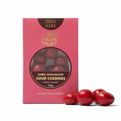 Dark Chocolate Sour Cherries 100g-Gourmet Food & Drink-Chocamama-The Bay Room