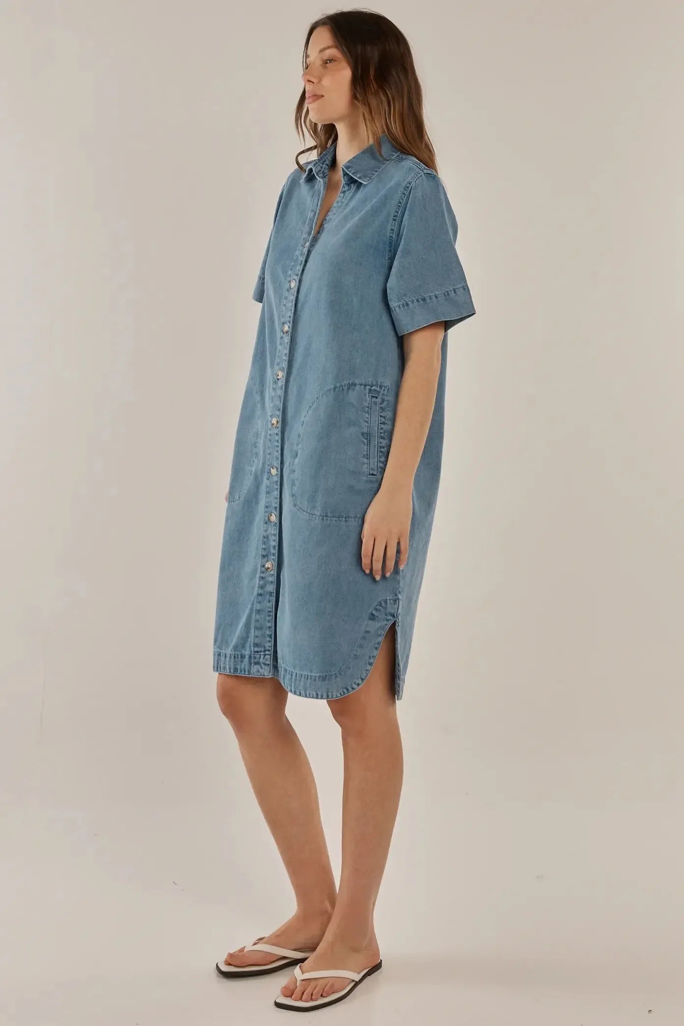 Dawson Denim Dress - Medium Wash-Dresses-Betty Basics-The Bay Room