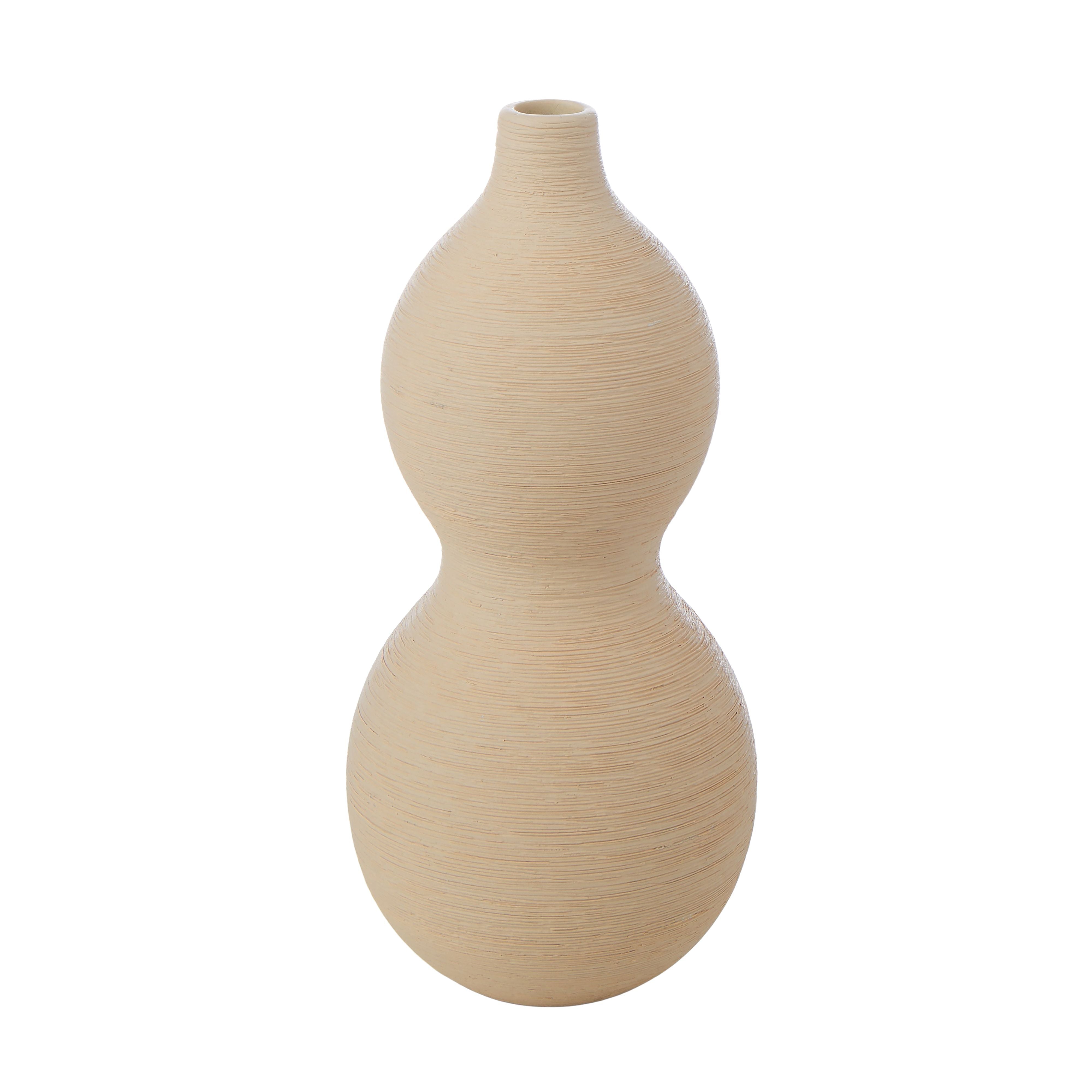 Decorative Ceramic Vessel 28cm - Beige-Pots, Planters & Vases-Emporium-The Bay Room