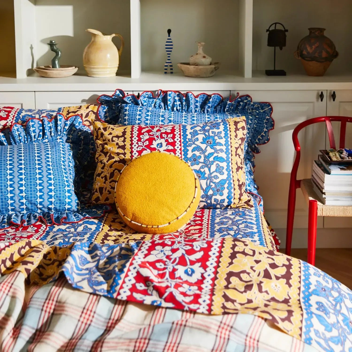 Delana Round Cushion - Dune-Soft Furnishings-Sage & Clare-The Bay Room