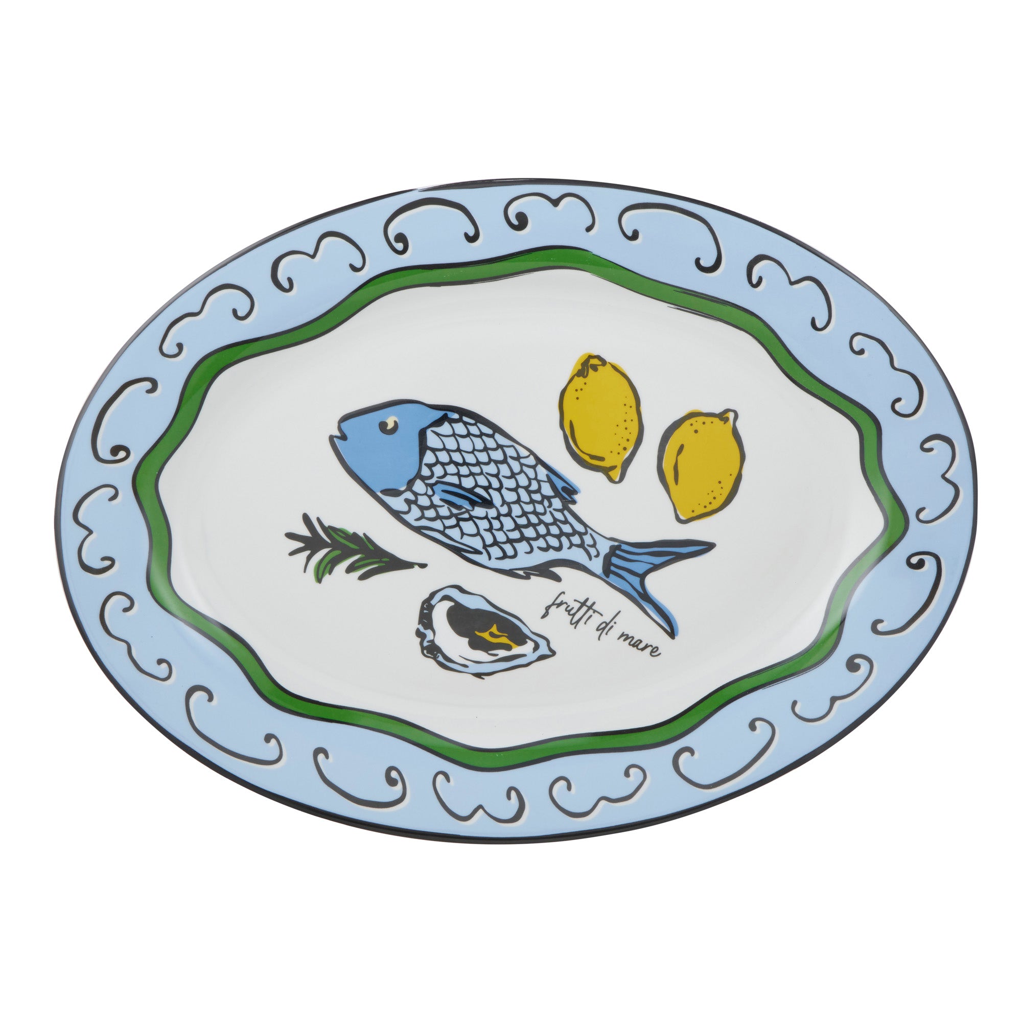 Deli Oval Ceramic Platter 46.5x33.5cm-Dining & Entertaining-Coast To Coast Home-The Bay Room