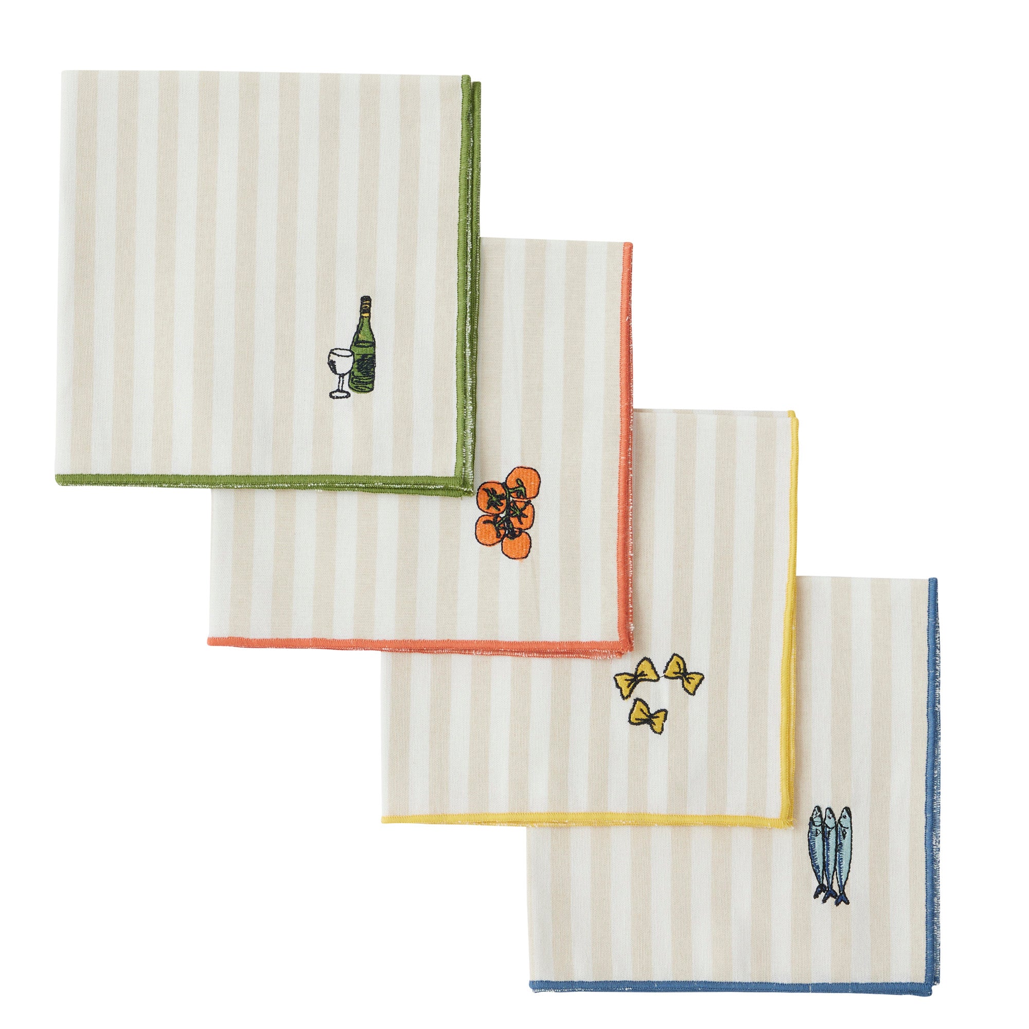 Deli Set/4 Cotton Embroided Napkins 40x40cm-Dining & Entertaining-Coast To Coast Home-The Bay Room