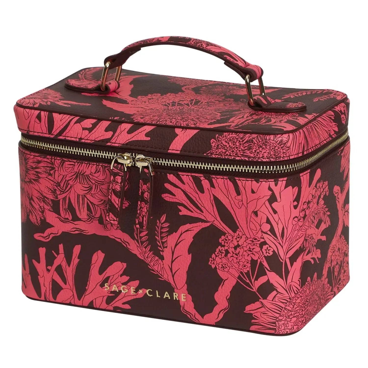 Delphine Large Vanity Case - Garnet-Beauty & Well-Being-Sage & Clare-The Bay Room