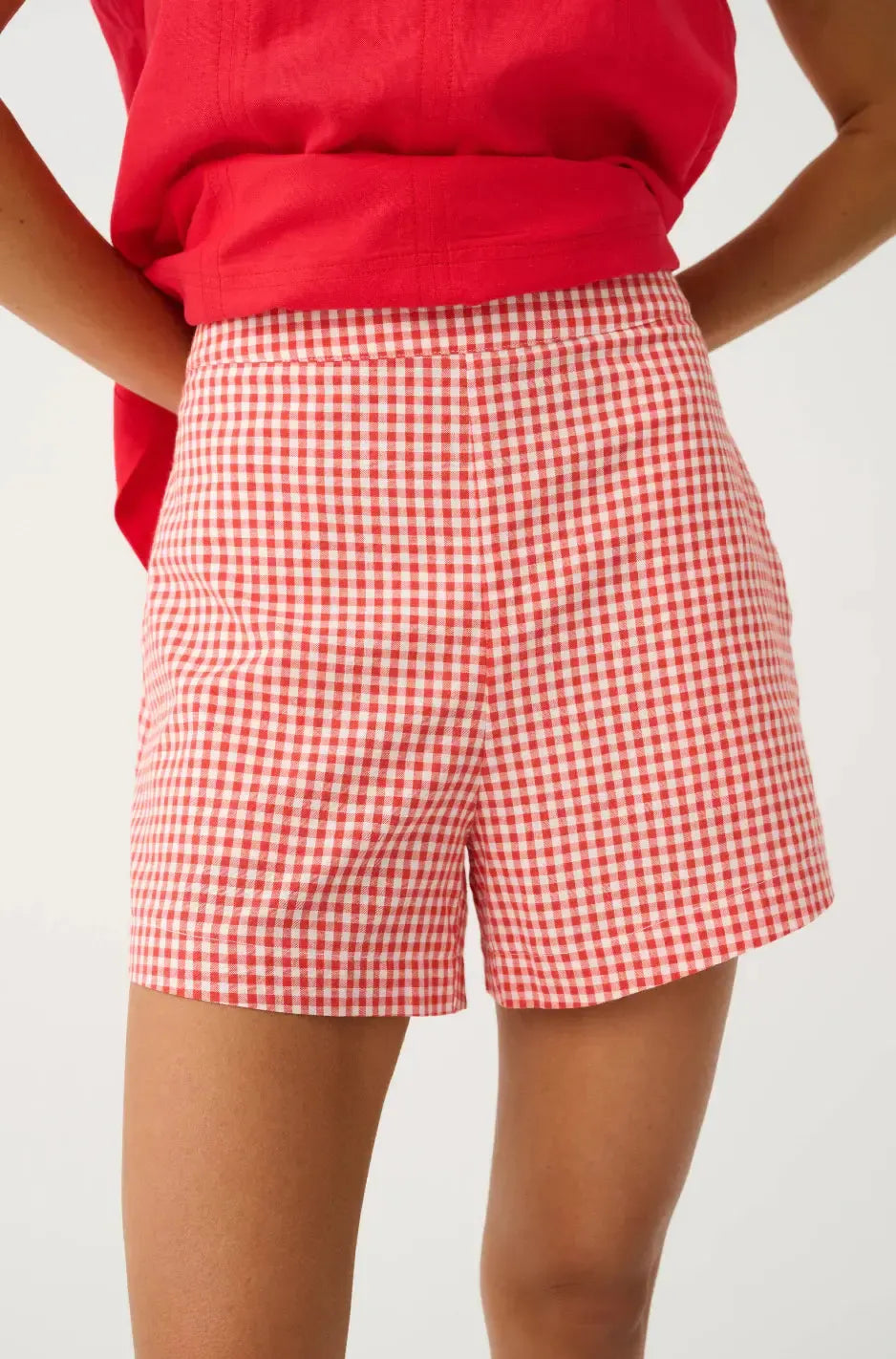 Demi Short - Mandarin Gingham-Shorts-Cartel & Willow-The Bay Room