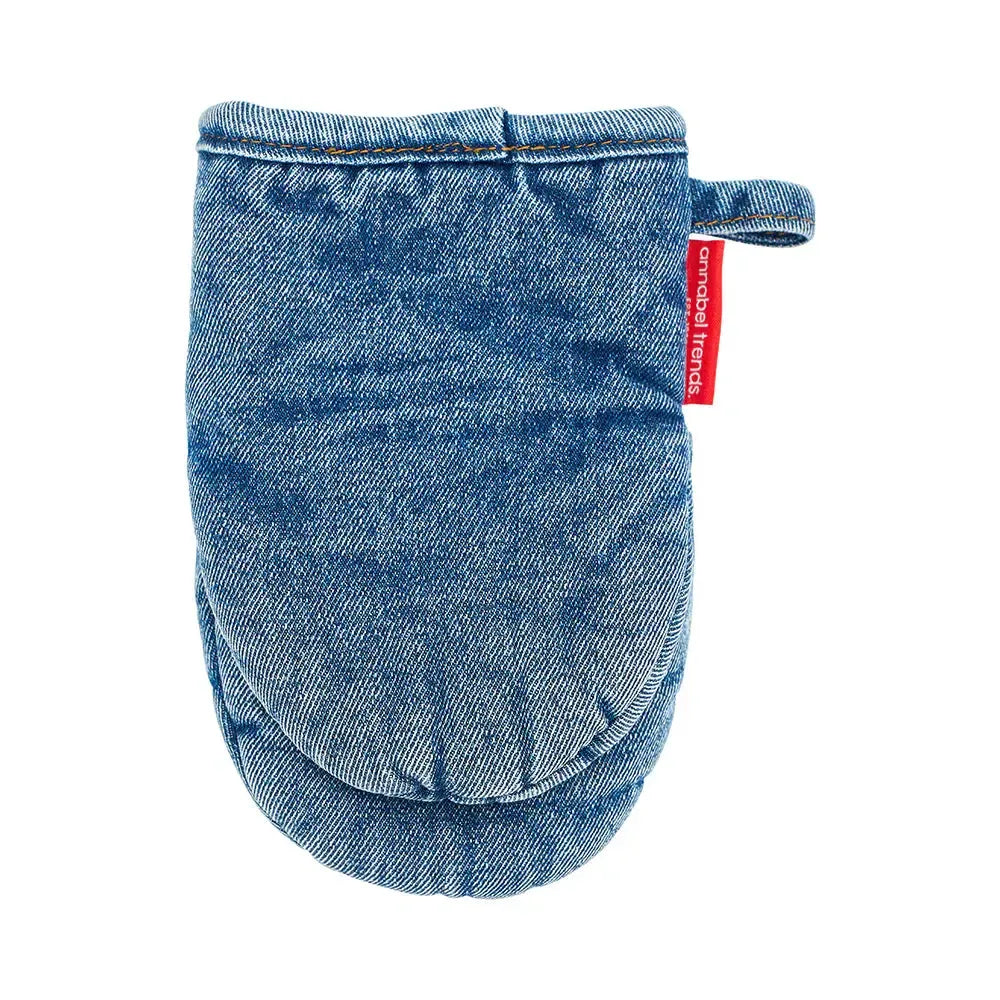 Denim Mini Oven Mitt - Apple Embroidery-Nursery & Nurture-Annabel Trends-The Bay Room