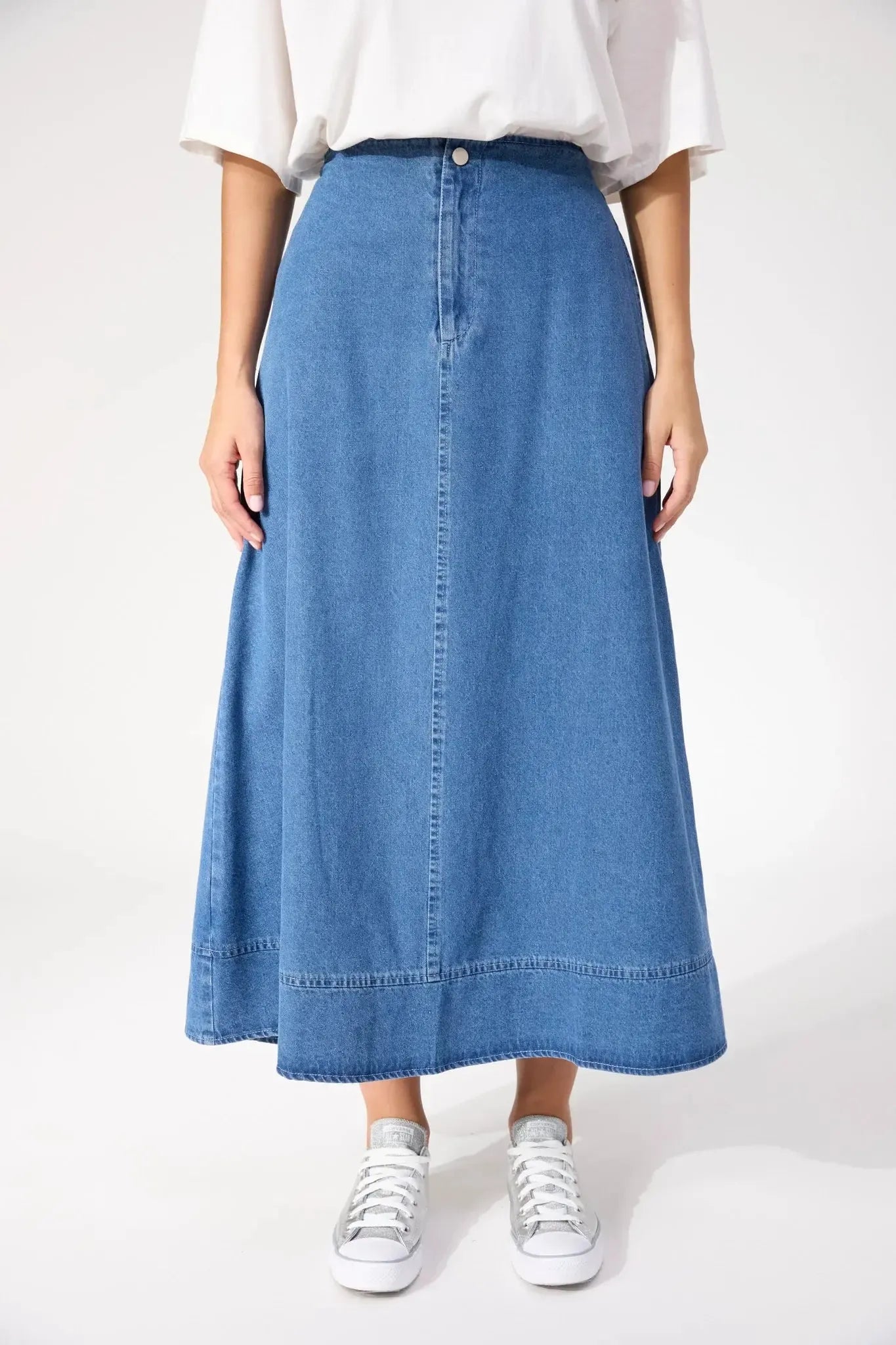 Denver Denim Skirt - Blue-Skirts-Haven-The Bay Room