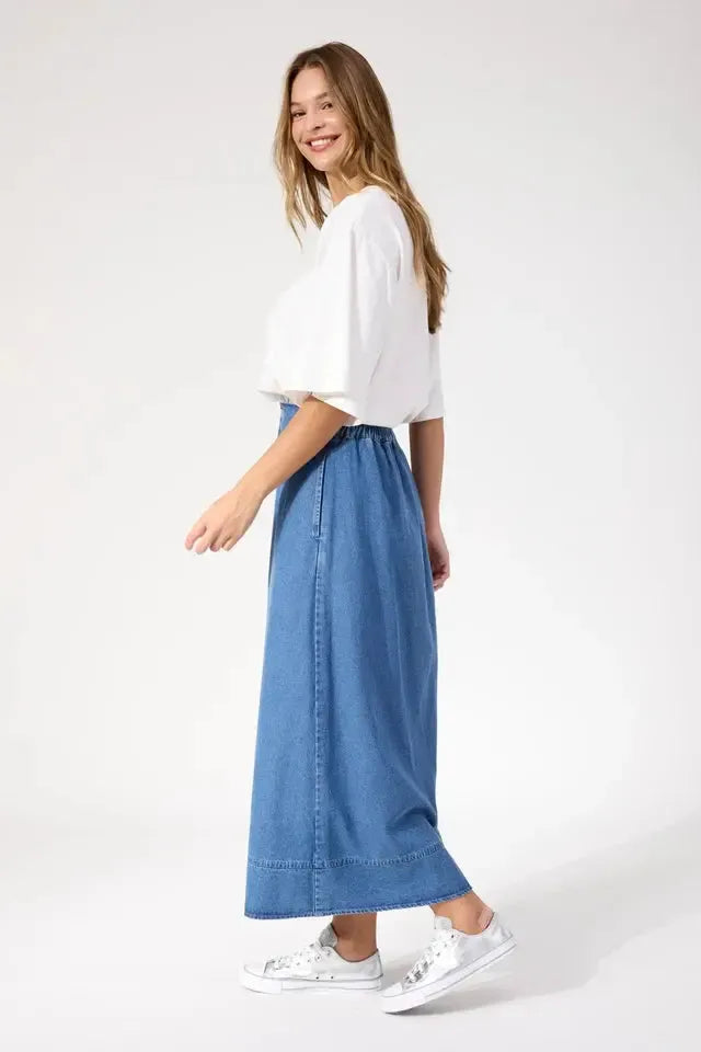 Denver Denim Skirt - Blue-Skirts-Haven-The Bay Room