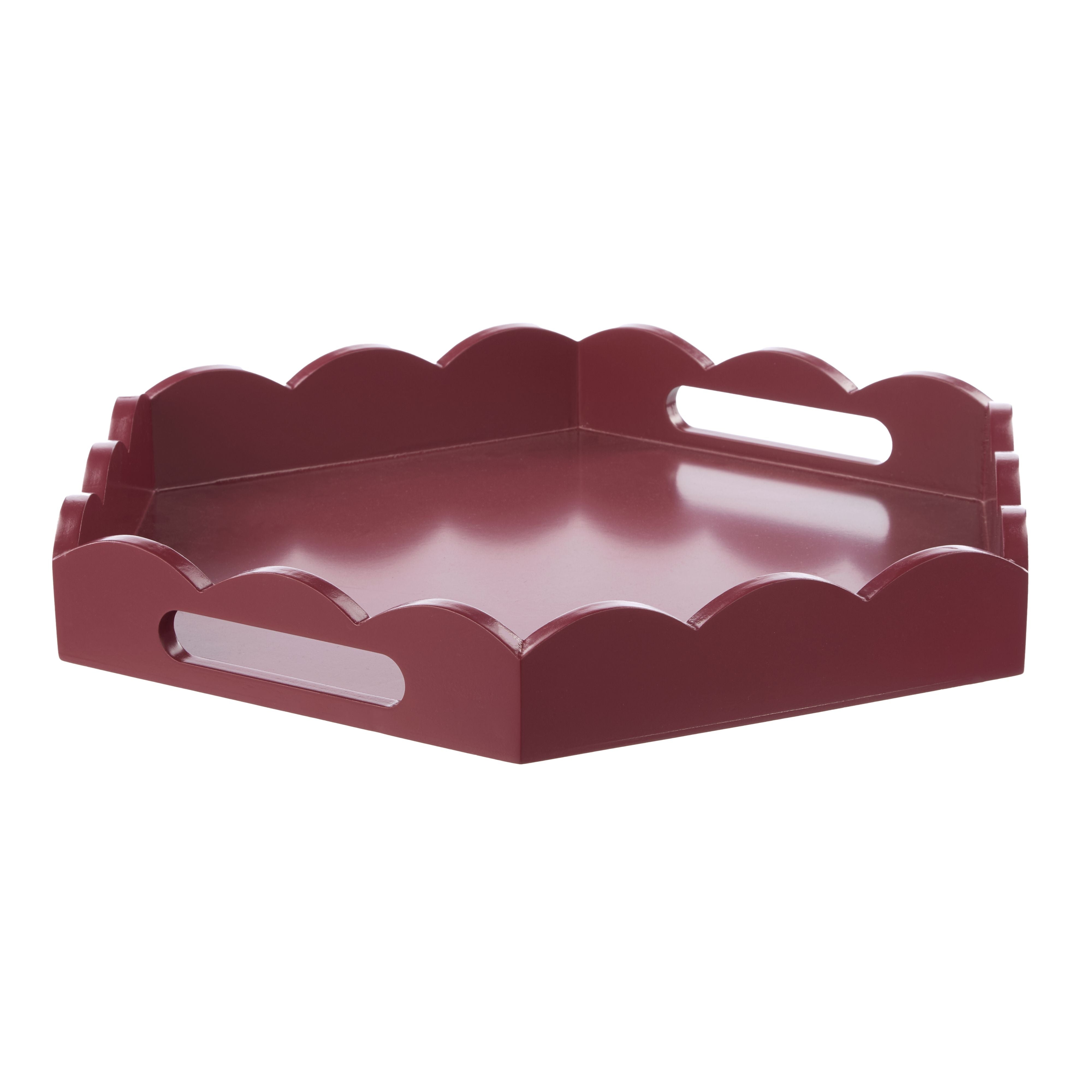 Dolly Hexagon Tray 40x35x5cm Burgundy-Decor Items-Amalfi-The Bay Room