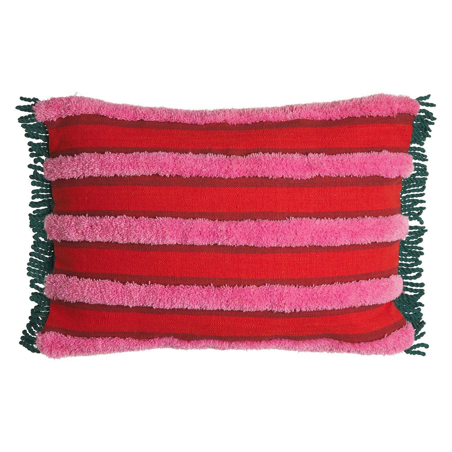 Dumas Tufted Cushion - Scarlet-Soft Furnishings-Sage & Clare-The Bay Room