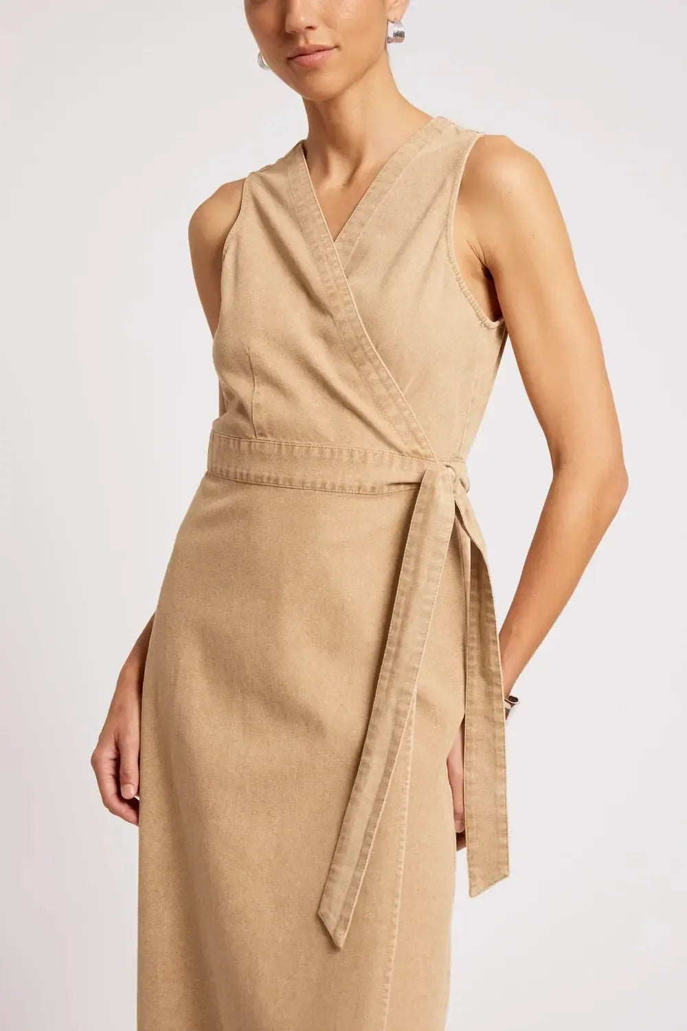 Dusk Denim Wrap Dress - Dune-Dresses-Eb & Ive-The Bay Room