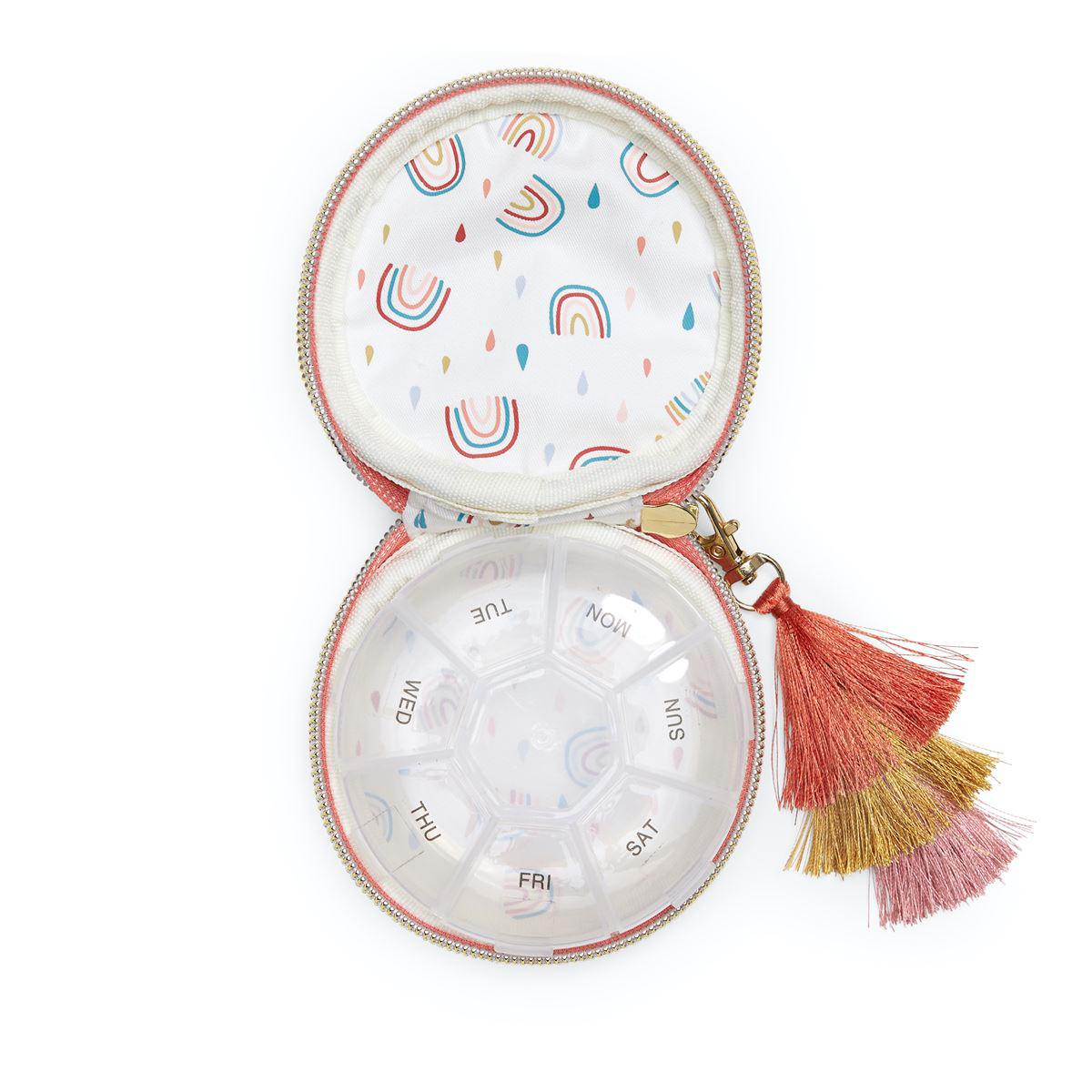 Dusty Pink Daily Vital-Mins - Vegan Leather Pill Box With Tassel-Beauty & Well-Being-Designworks-The Bay Room