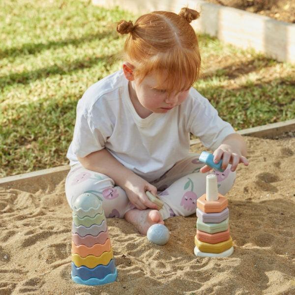 Eco-Friendly Hexagon Stacker-Toys-Pilbeam Living-The Bay Room