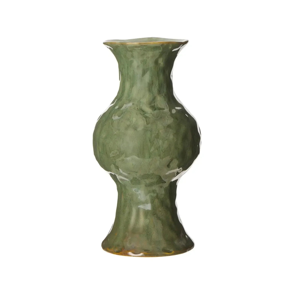 Elara Vase 18x18x35cm Reactive Soft Green-Pots, Planters & Vases-Amalfi-The Bay Room