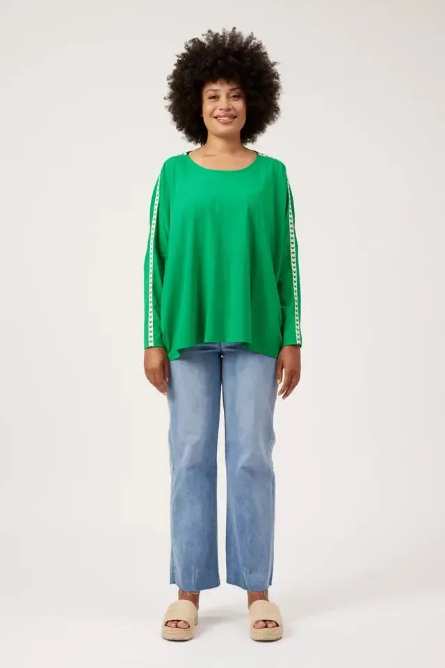 Elba Heart Long Sleeve Tshirt - Green-Tops-Haven-The Bay Room