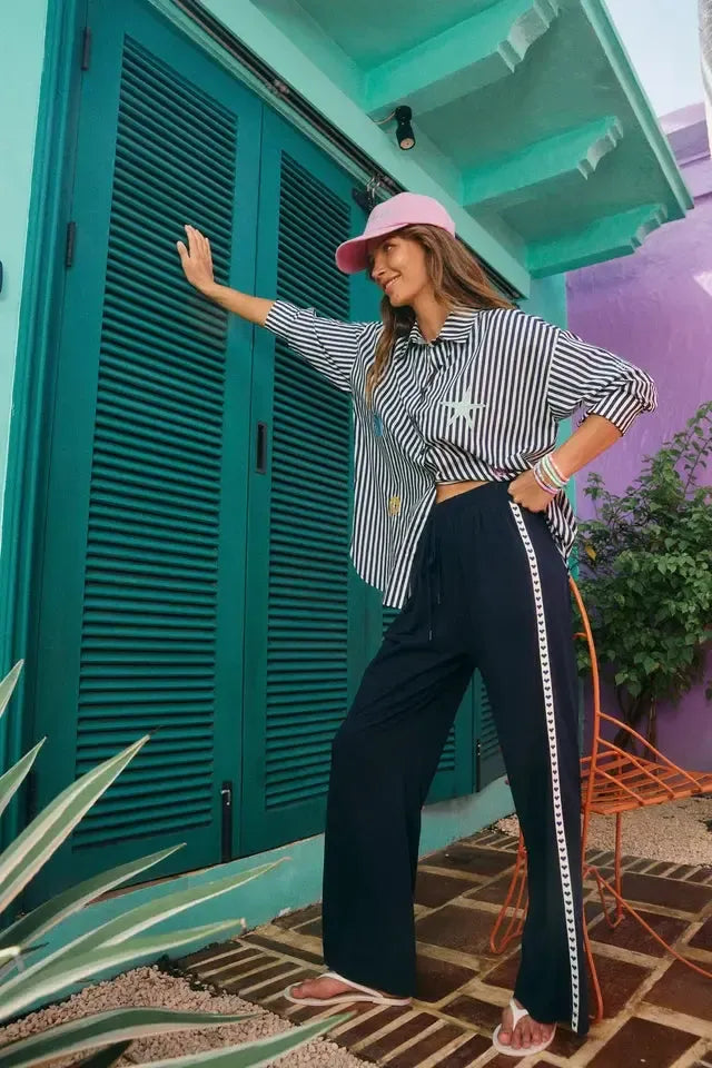 Elba Heart Pant - Navy-Pants-Haven-The Bay Room
