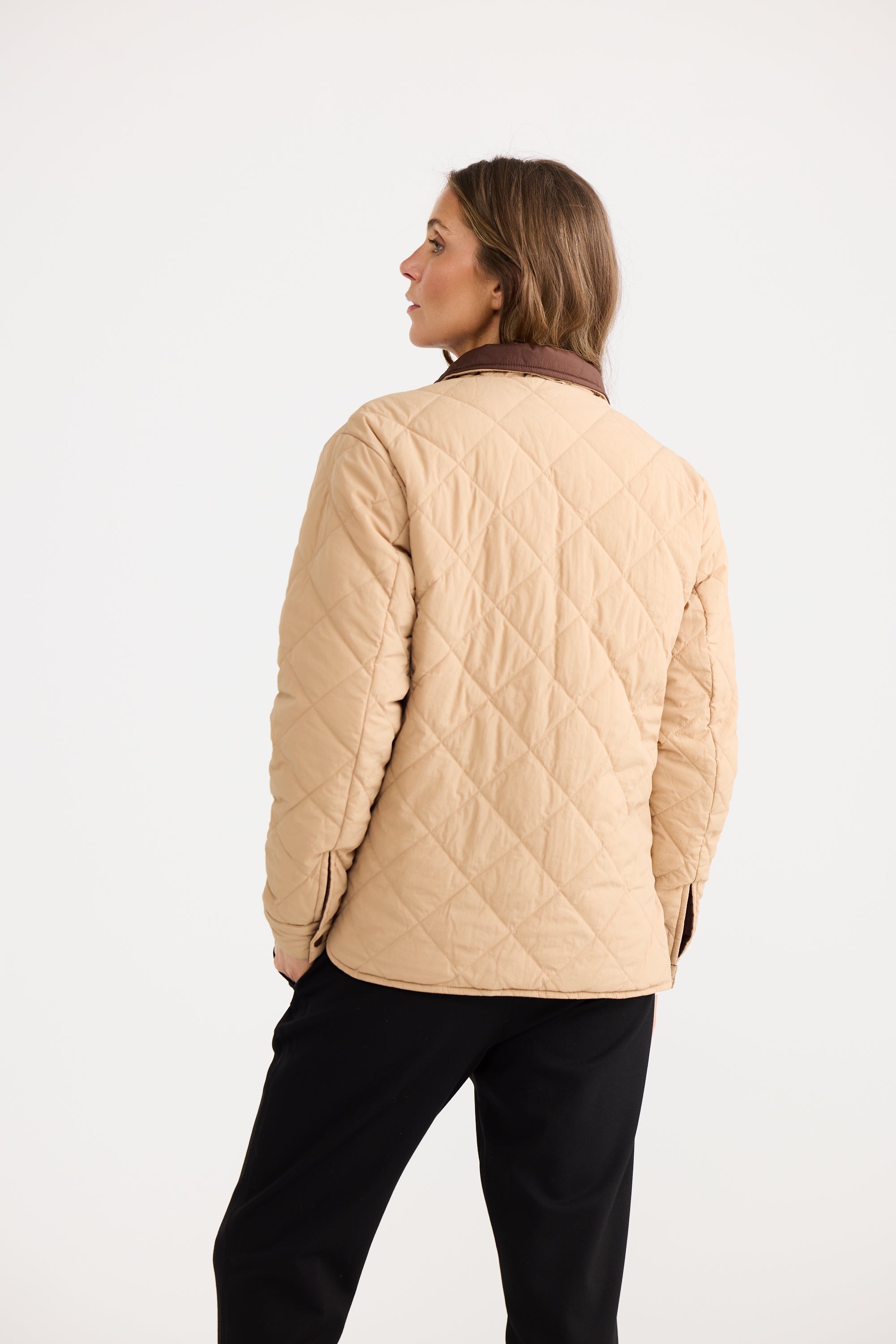 Ellis Puffer - Chocolate with Taupe-Jackets, Coats & Vests-Home Love-The Bay Room