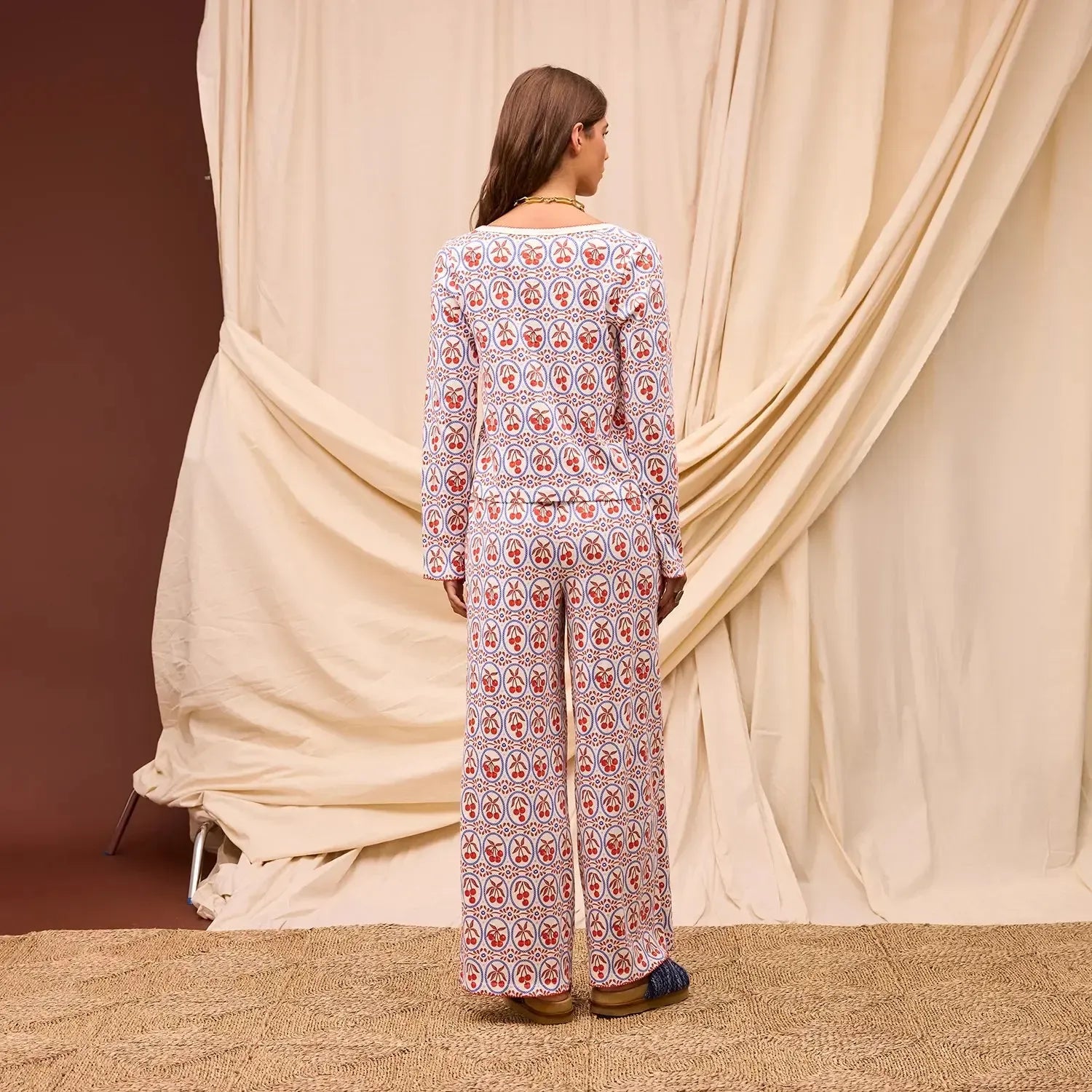 Emese Pointelle Pyjama Set-Sleepwear & Robes-Sage & Clare-The Bay Room