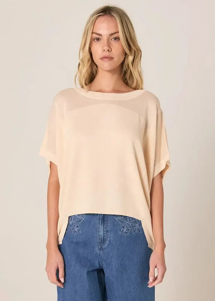Esther Knit Top - Natural-Tops-Fate + Becker-The Bay Room