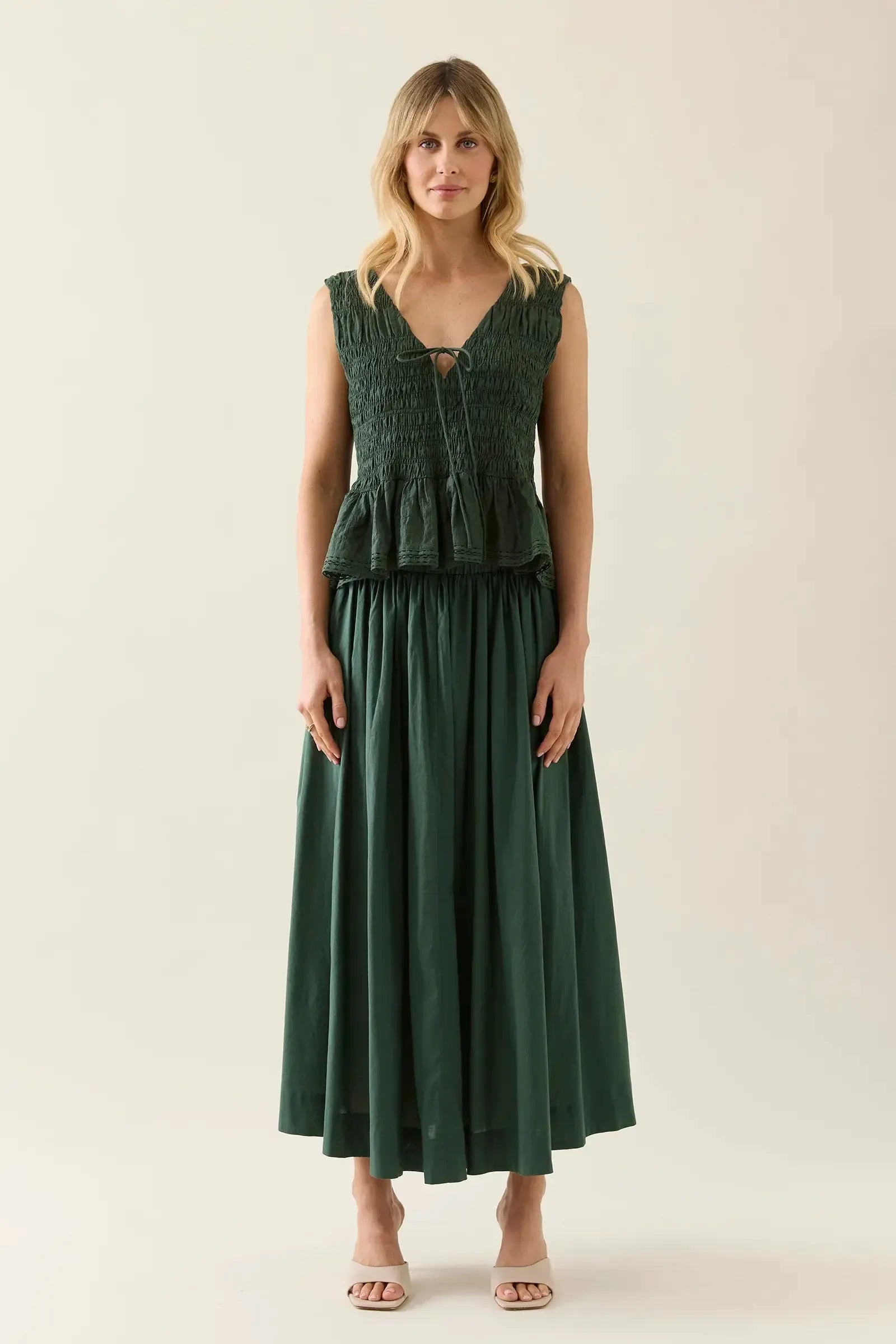 Esther Shirred Tank - Myrtle-Isle Of Mine-The Bay Room