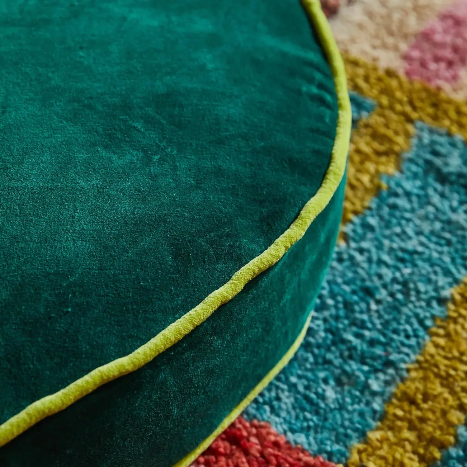 Etienne Velvet Floor Cushion - Forest-Soft Furnishings-Sage & Clare-The Bay Room