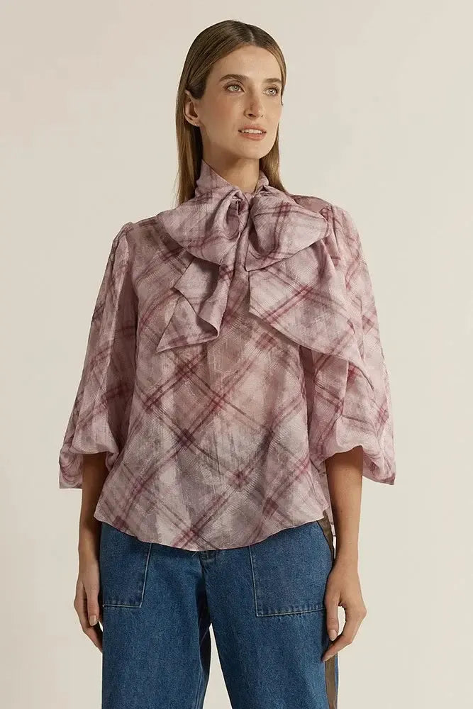 Eve Pussybow Blouse - Orchid-Fate + Becker-The Bay Room