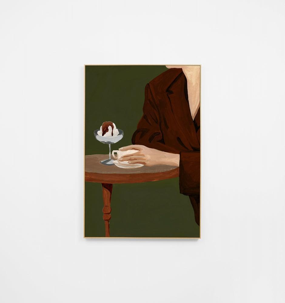 Evening Demitasse Olive Canvas 60x90cm-Wall Decor-Middle of Nowhere-The Bay Room
